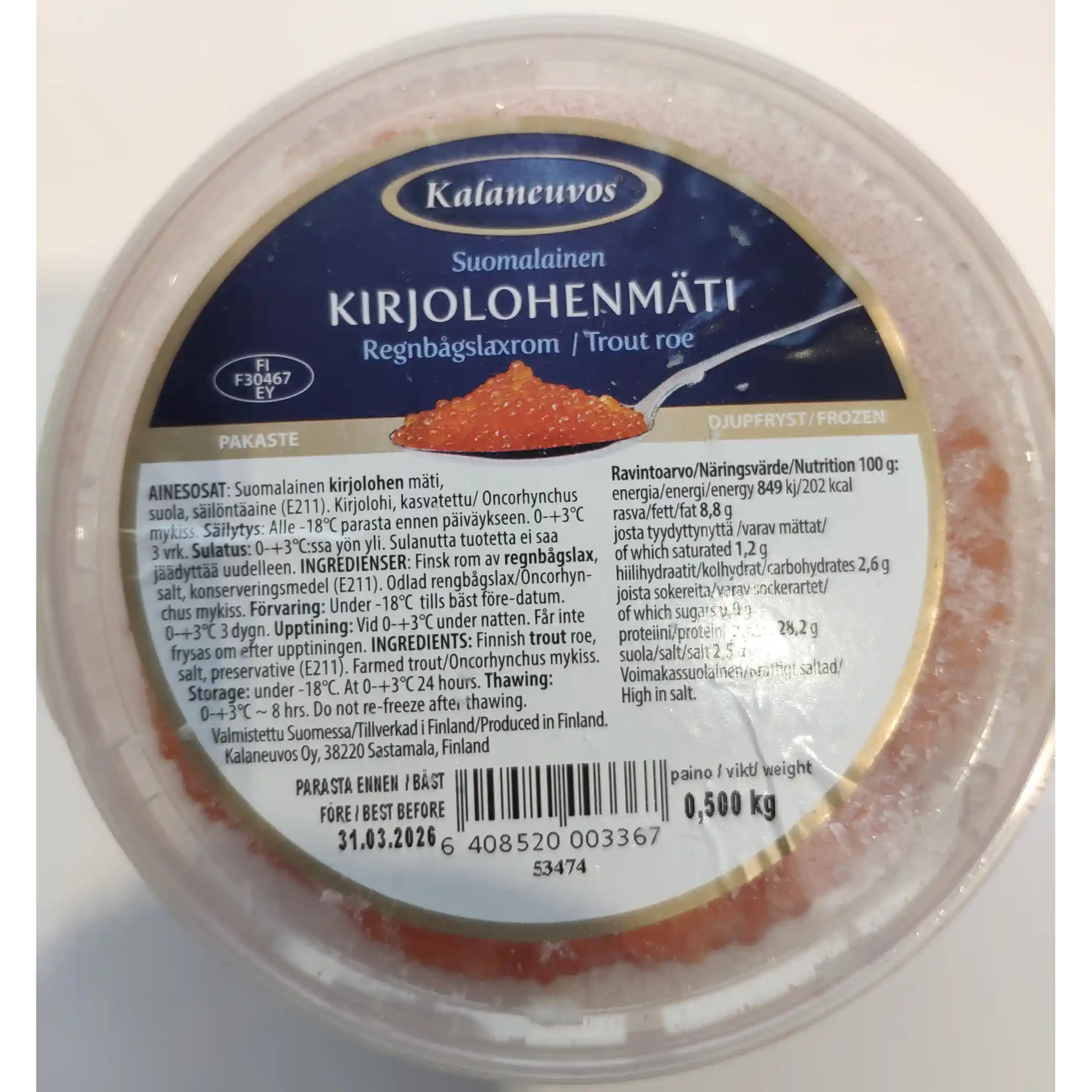 Lestena Mražený kaviár z duhového pstruha, 500 g