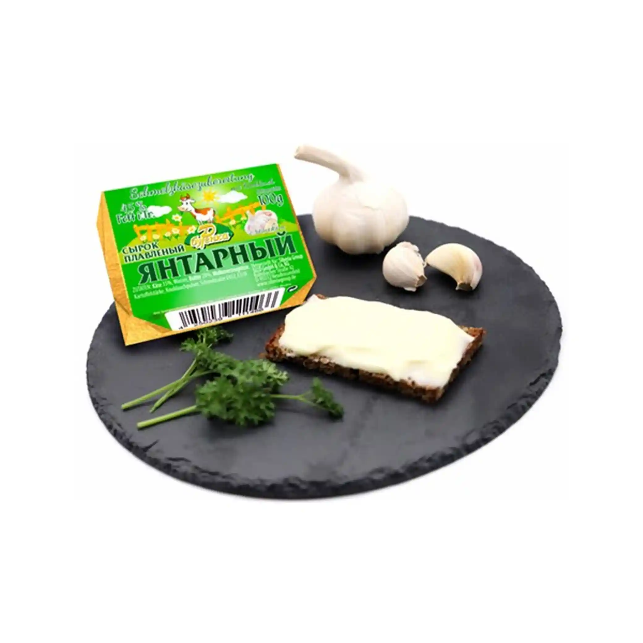 Burjonka Tavený sýr „Jantarový s česnekem“ 45 %, 100 g/10 kus