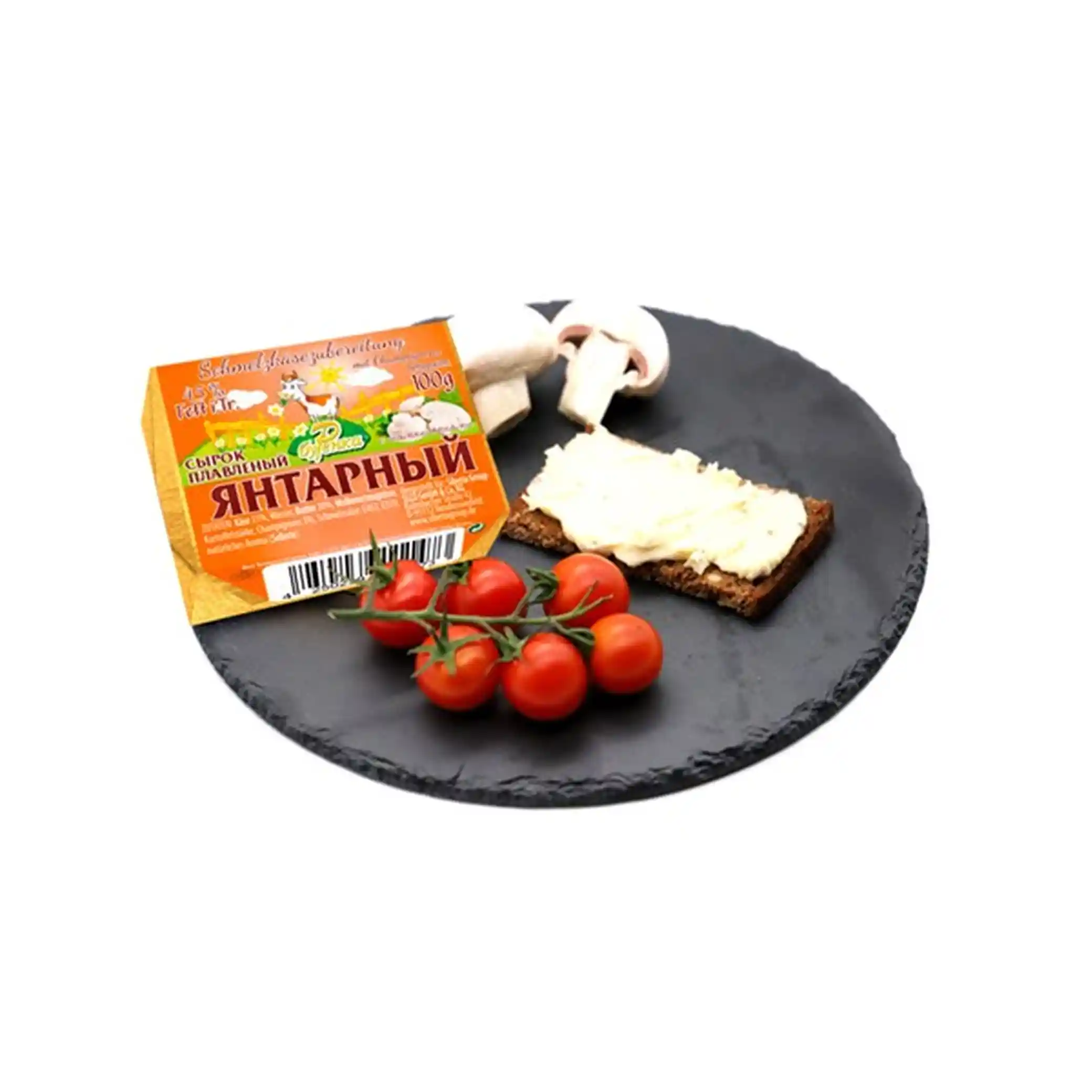 Burjonka Tavený sýr „Jantarový / se žampiony“, 45 %, 100 g/10 kus