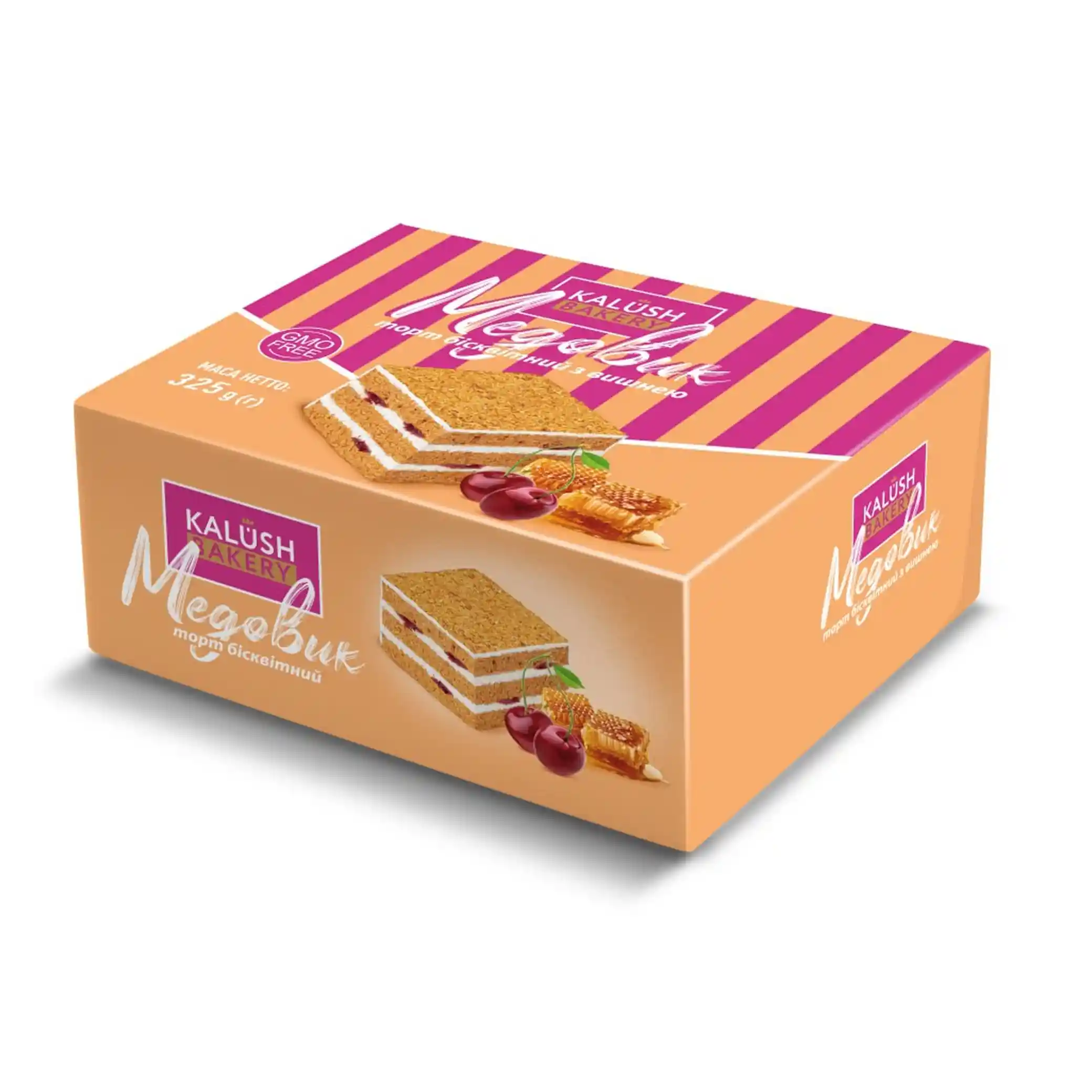 Kalush, Medový dort s višněmi, 325 g/10 ks