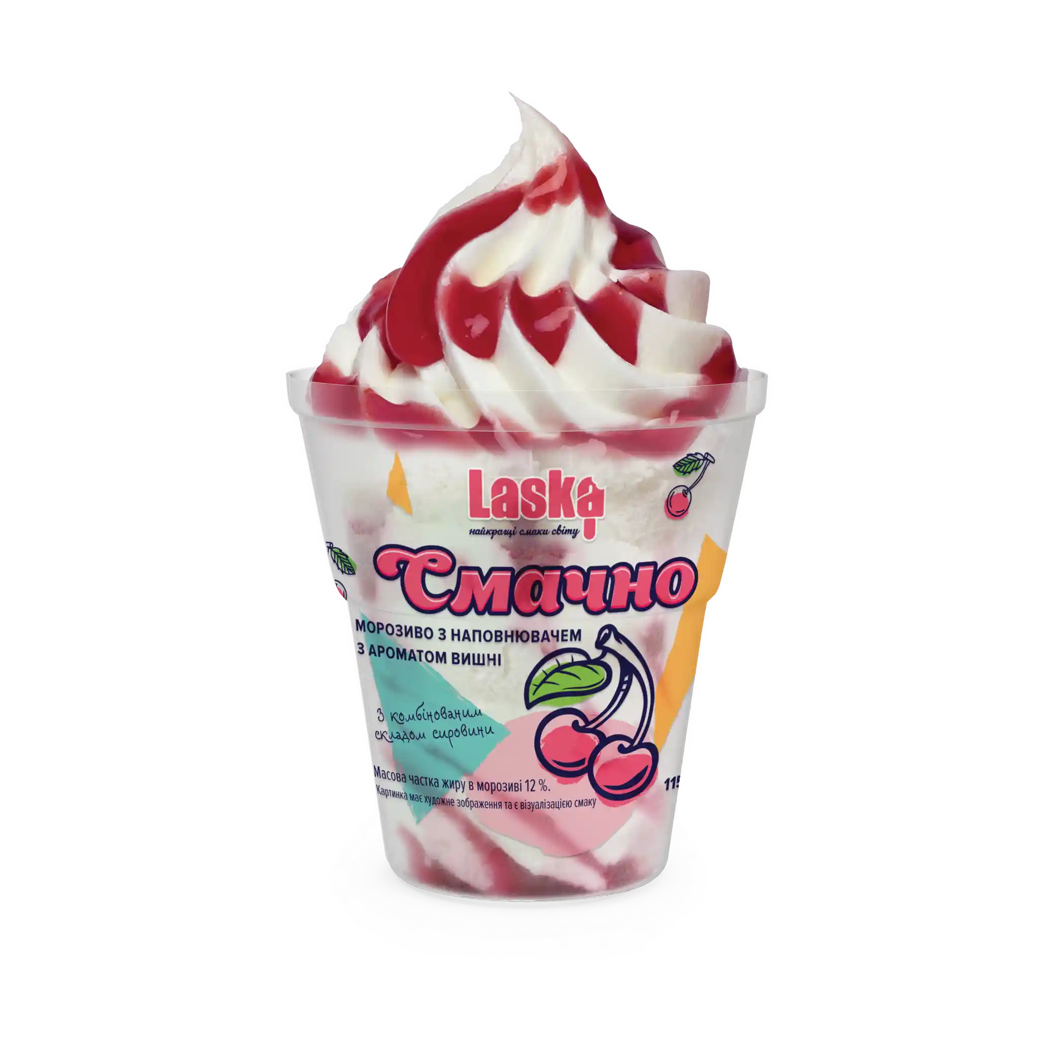 Laska Zmrzlina Smachno višňová v plastovém kelímku 115 g/12ks