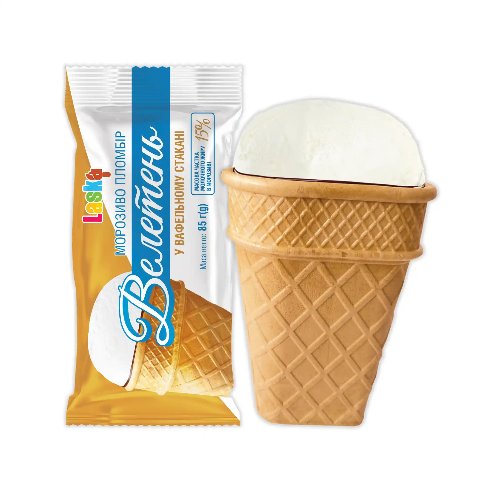 Laska Zmrzlina "Giant", v kornoutku 85g/30ks