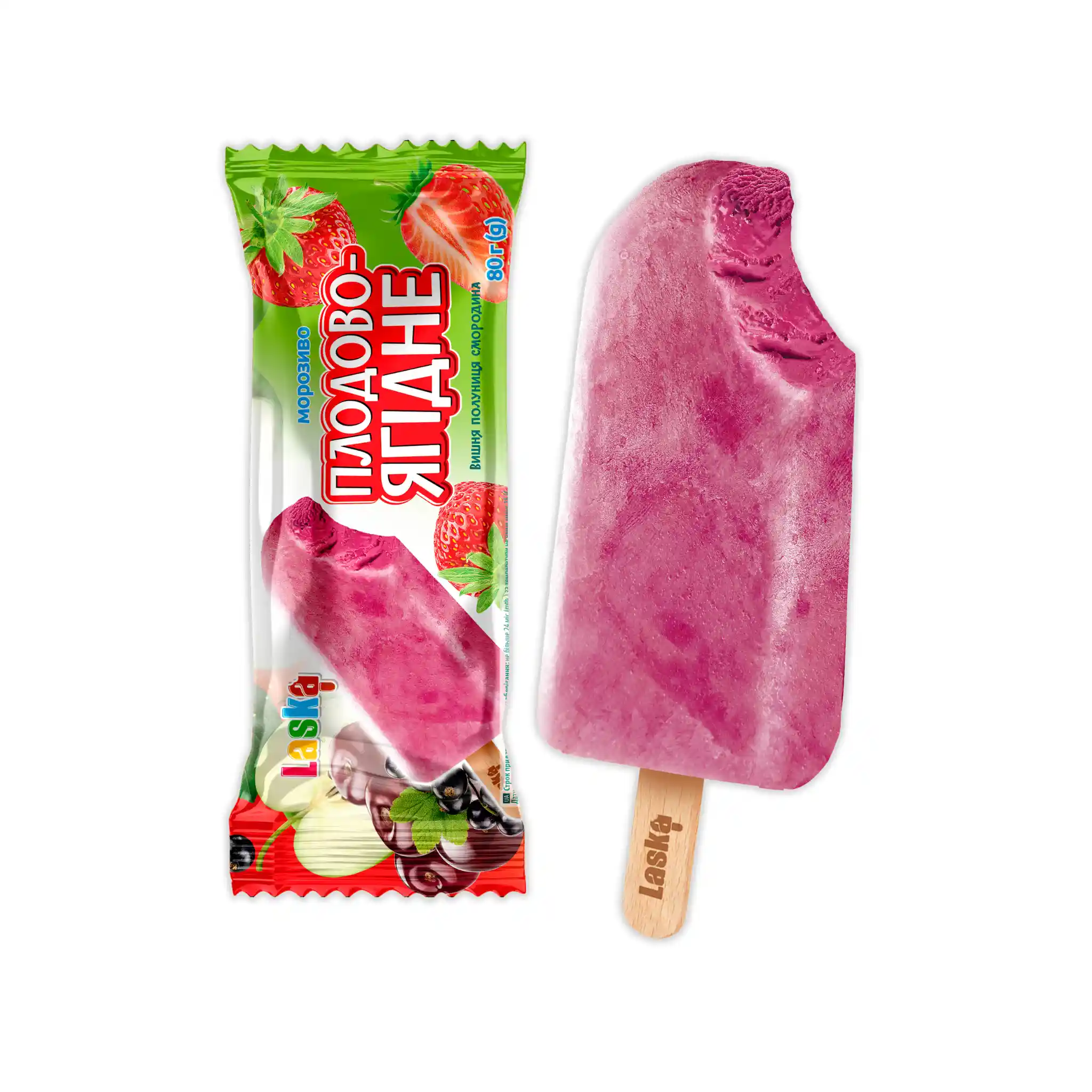 Laska Ovocná a bobulová zmrzlina, 80g/36ks