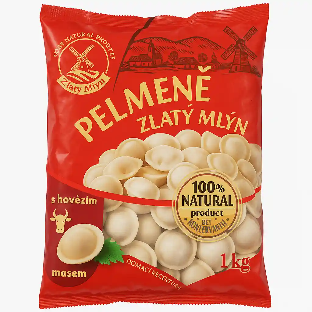 Zlatý mlýn Pelmeně, hovězí maso, 1kg/6kus