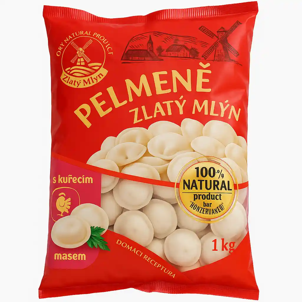 Zlatý mlýn Pelmeně, kuřecí maso, 1kg/6kus