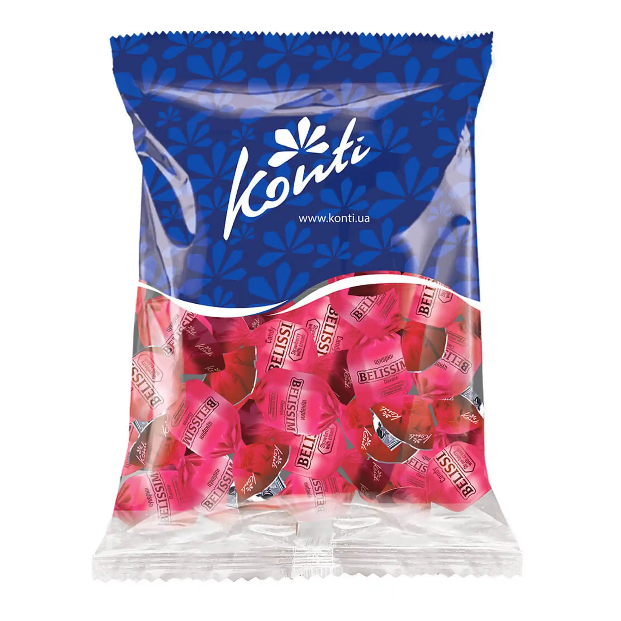 Konti  "Belissimo" bonbony chuť jahod se smetanou, 1kg/7ks