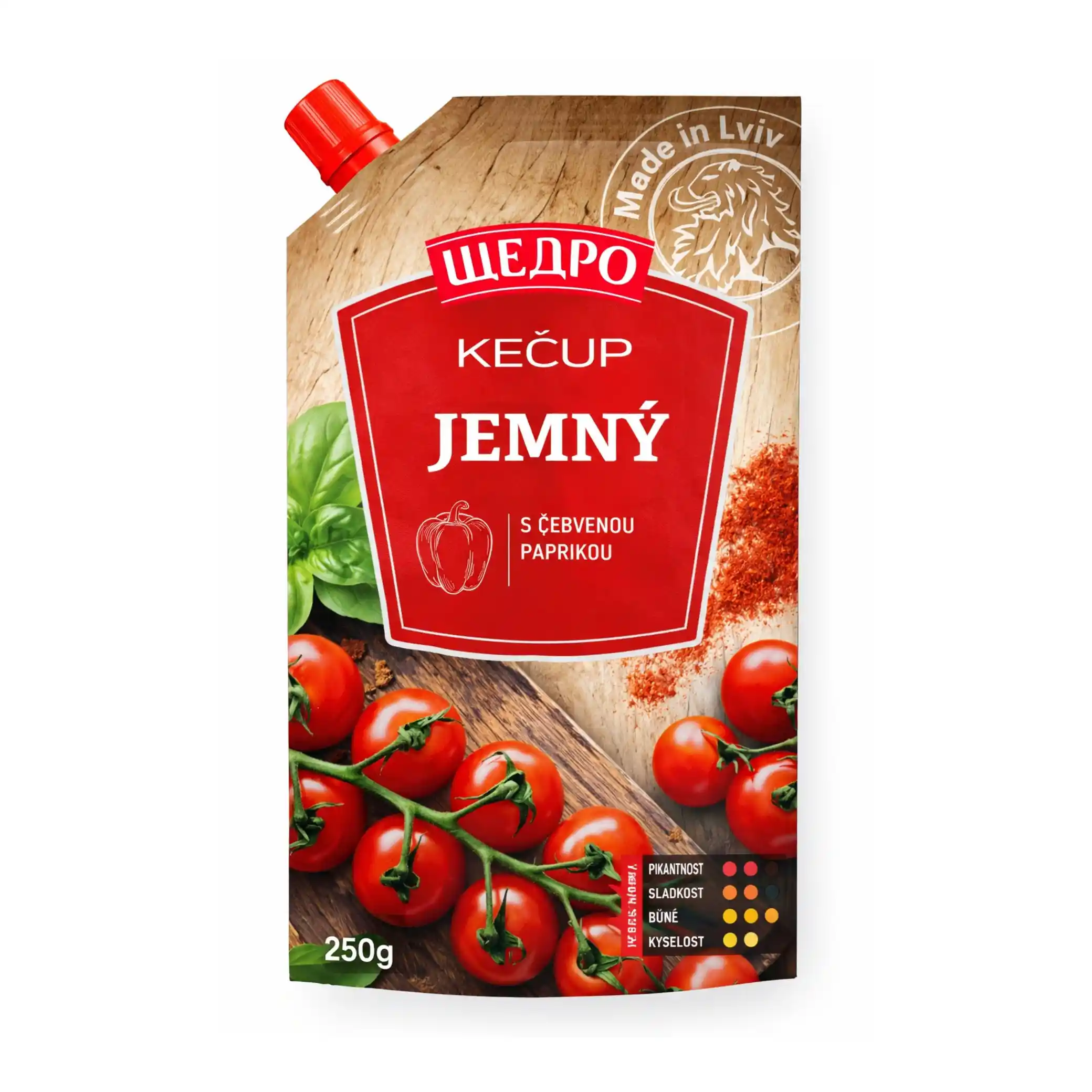 Schedro Kečup „Jemný“, 250g/18ks