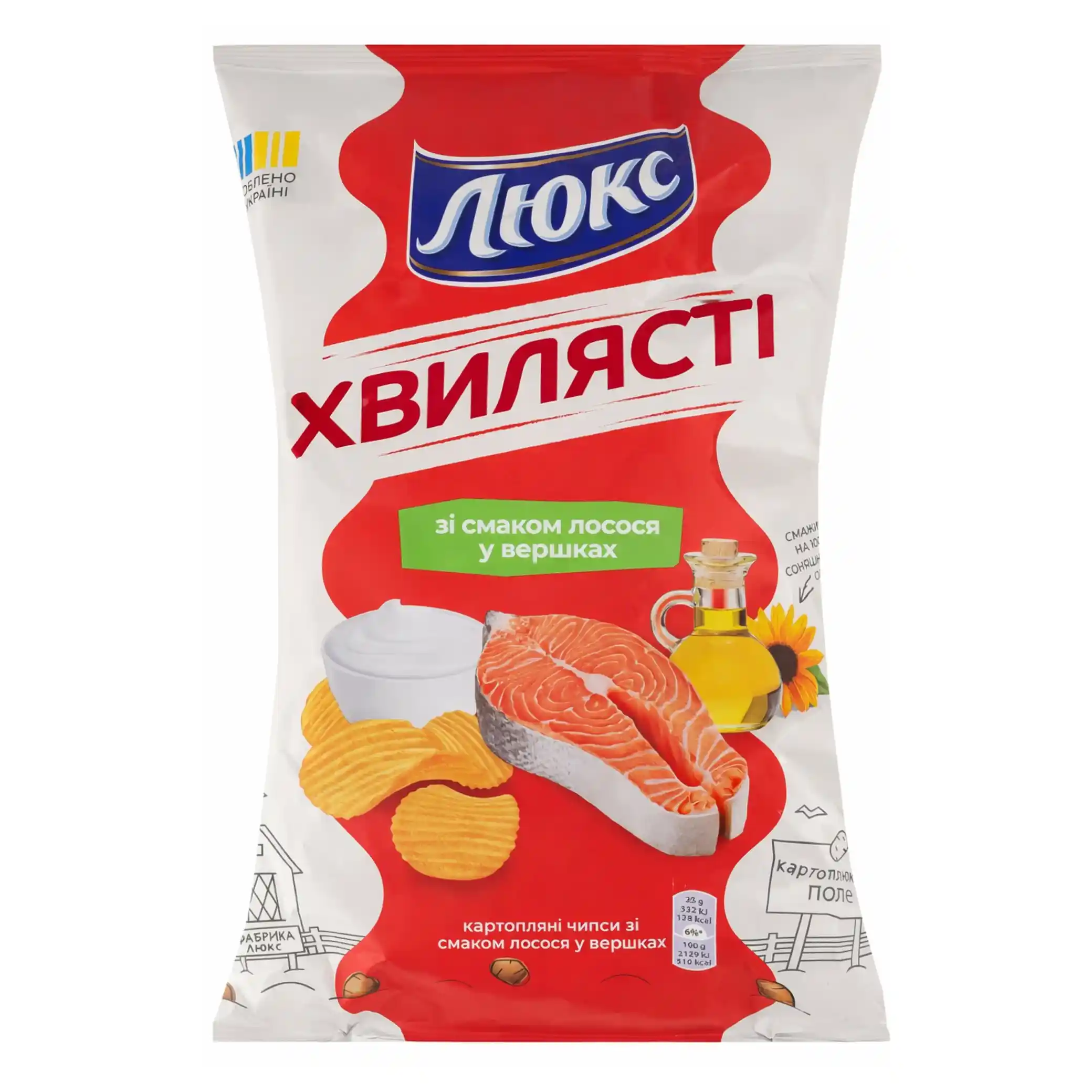 LUX Chipsy bramborové vlnkované s příchutí lišek, 125 g/22 ks