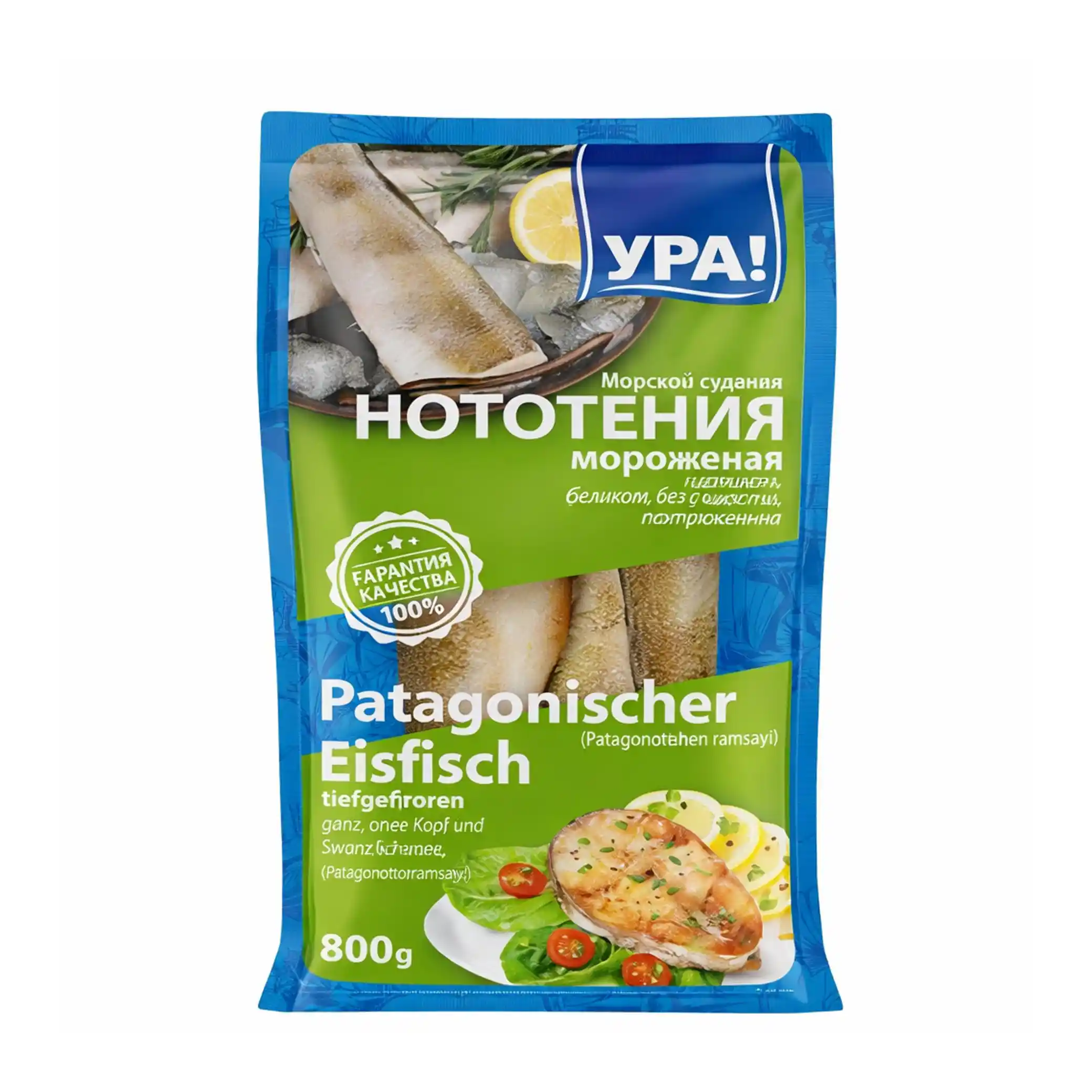 URA! Nototenie bez hlavy, vykuchaná, mražená, 800 g/12ks