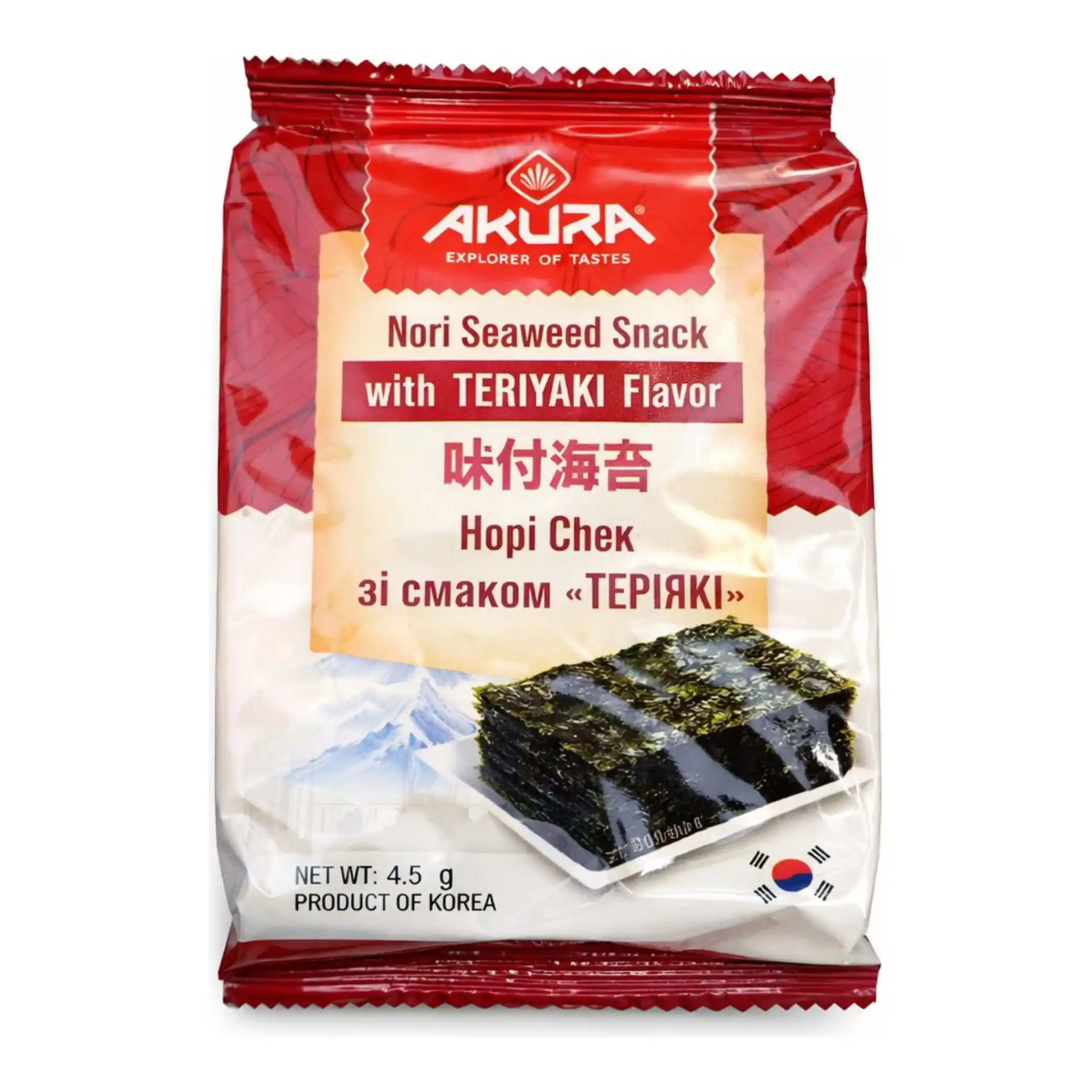 Nori snack s příchutí teriyaki, 4,5g/ 72 ks