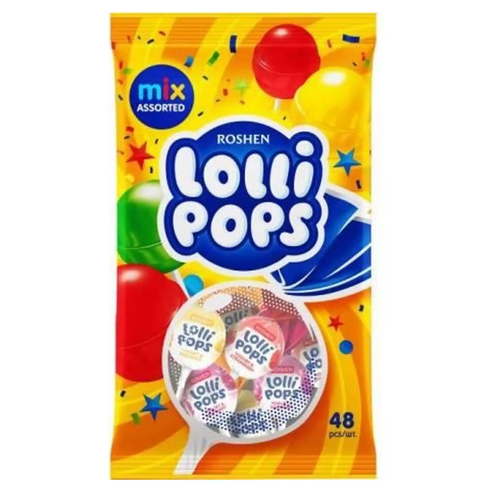 Roshen Lízátka „LolliPops Fruit Mix“,  920g/9 ks