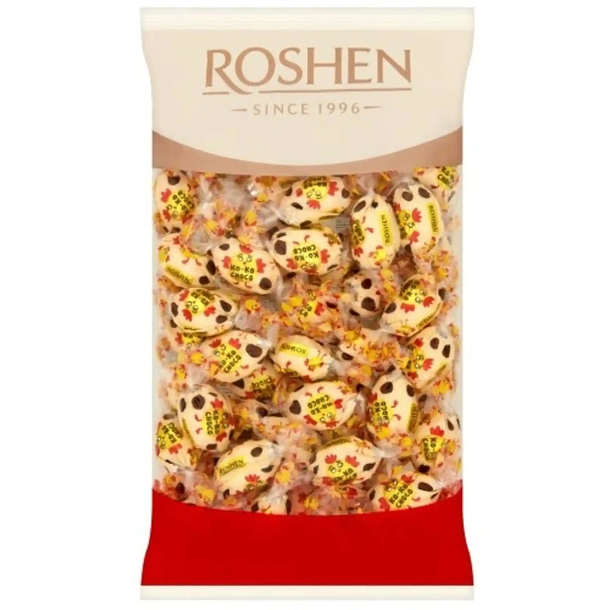 Roshen Bonbóny krémové v čokoládové polevě „Ko-ko choco“ bílá,  1kg/5 ks