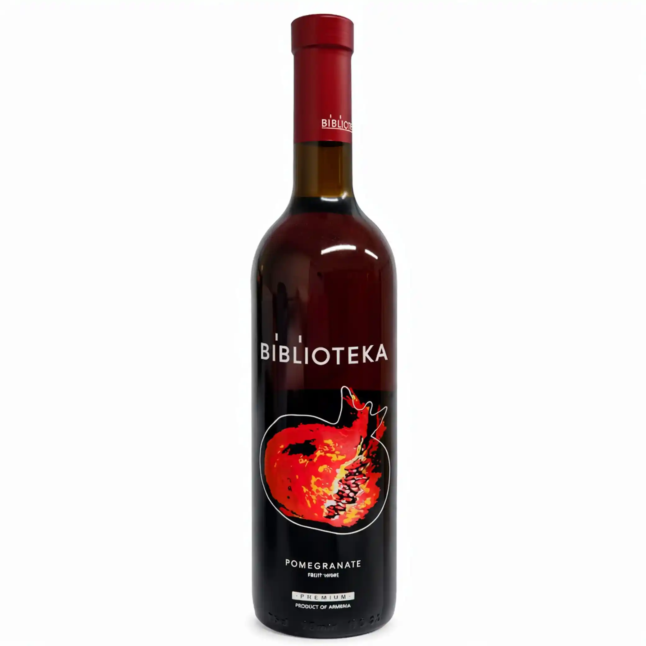 BIBLIOTEKA OVOCNÝ ALKOHOLICKÝ NÁPOJ ČERVENÉ POLOSLADKÉ „BIBLIOTEKA GRANÁT“, alc. 12,5%, 750 ml