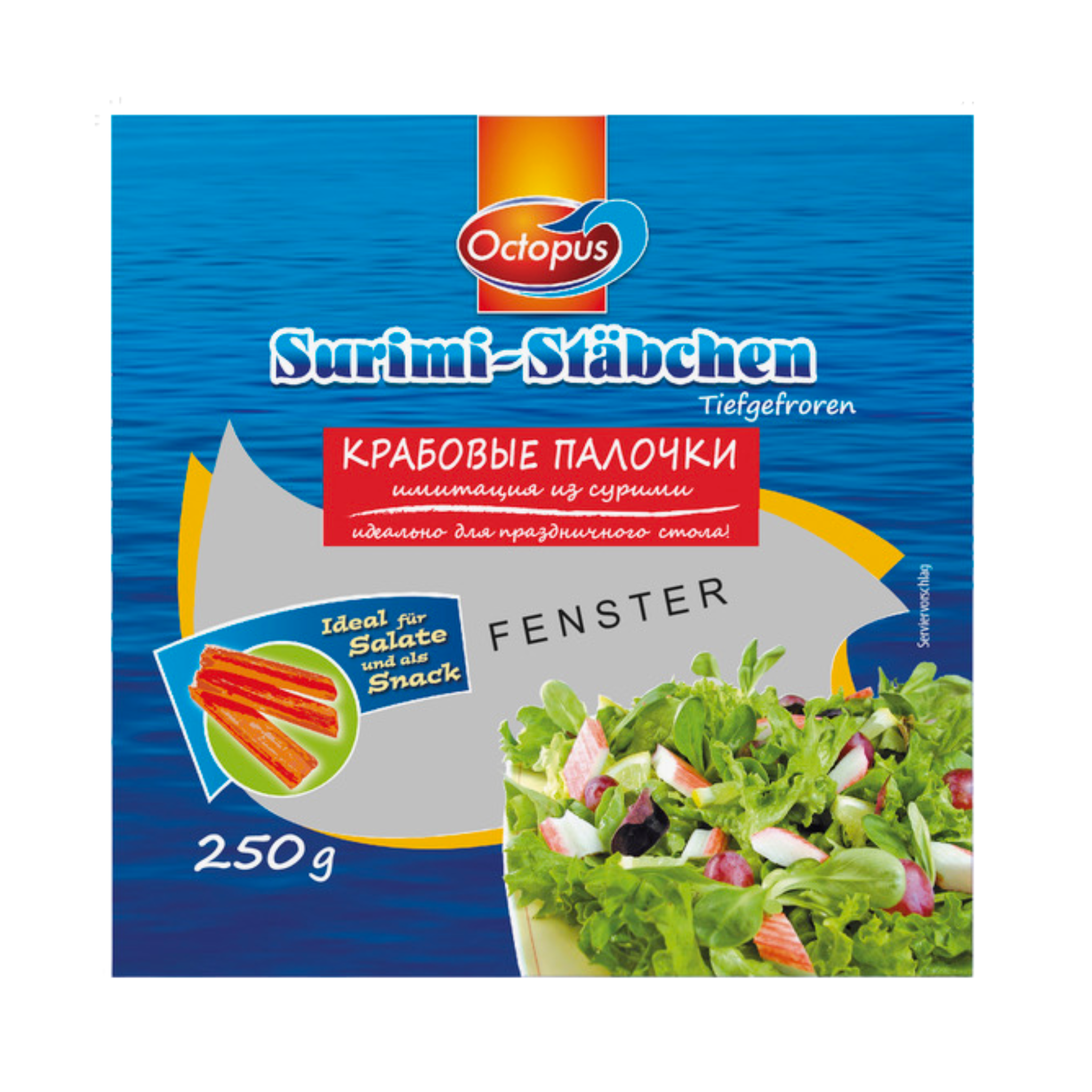 Oktopus Surimi tyčinky s krabí příchutí, 250g/20ks