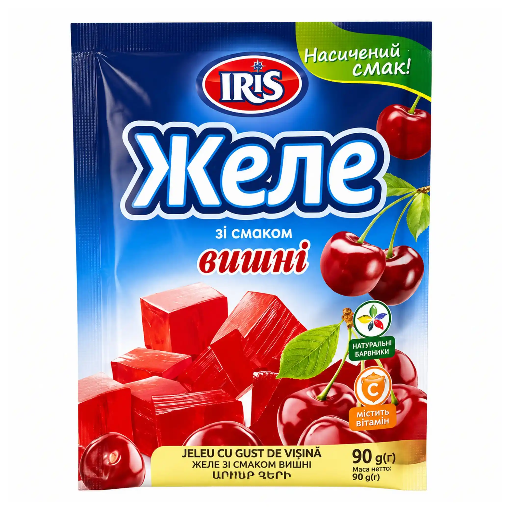 IRIS Želé s višňovou příchutí, 90 g/20ks