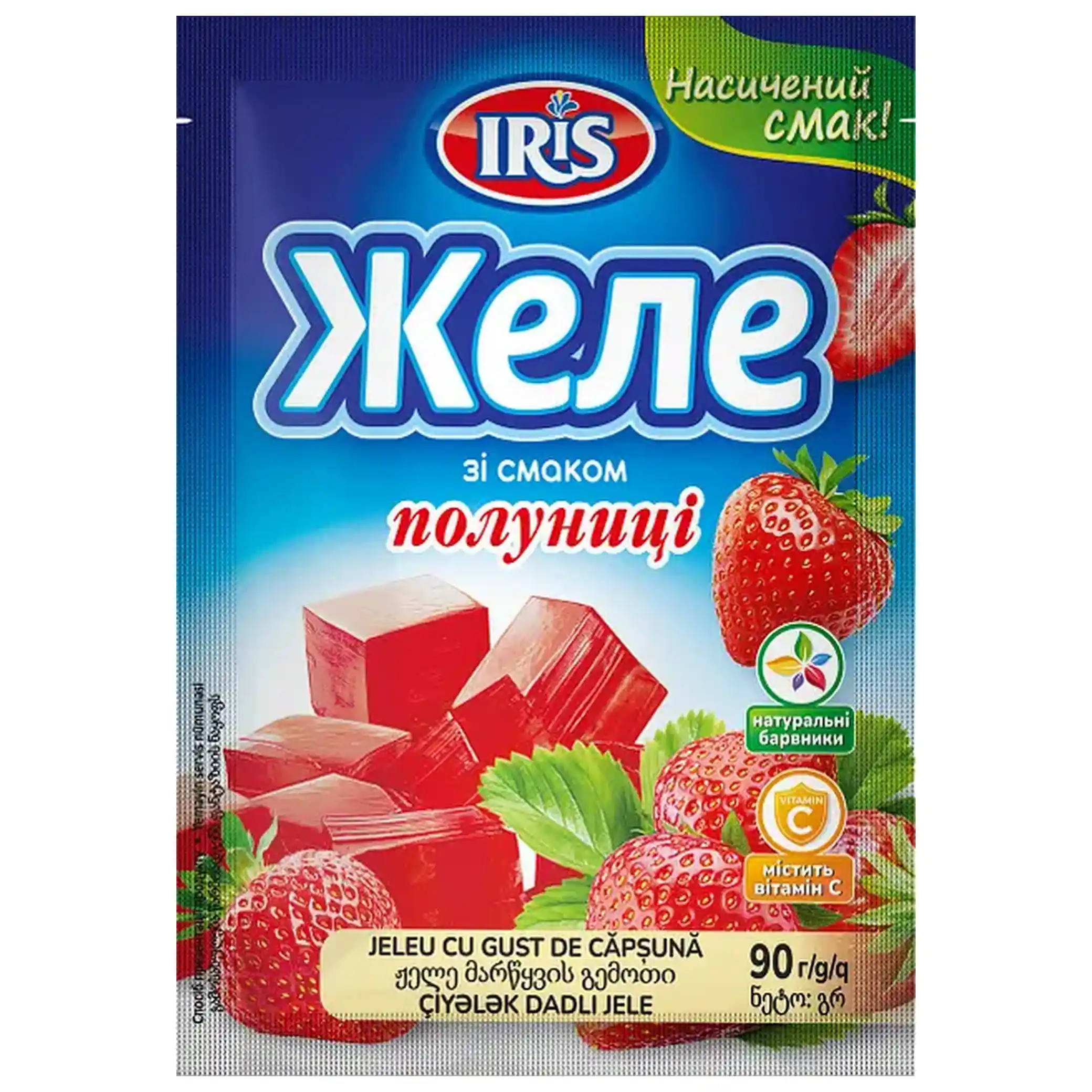 IRIS Želé s jahodovou příchutí, 90 g/20ks