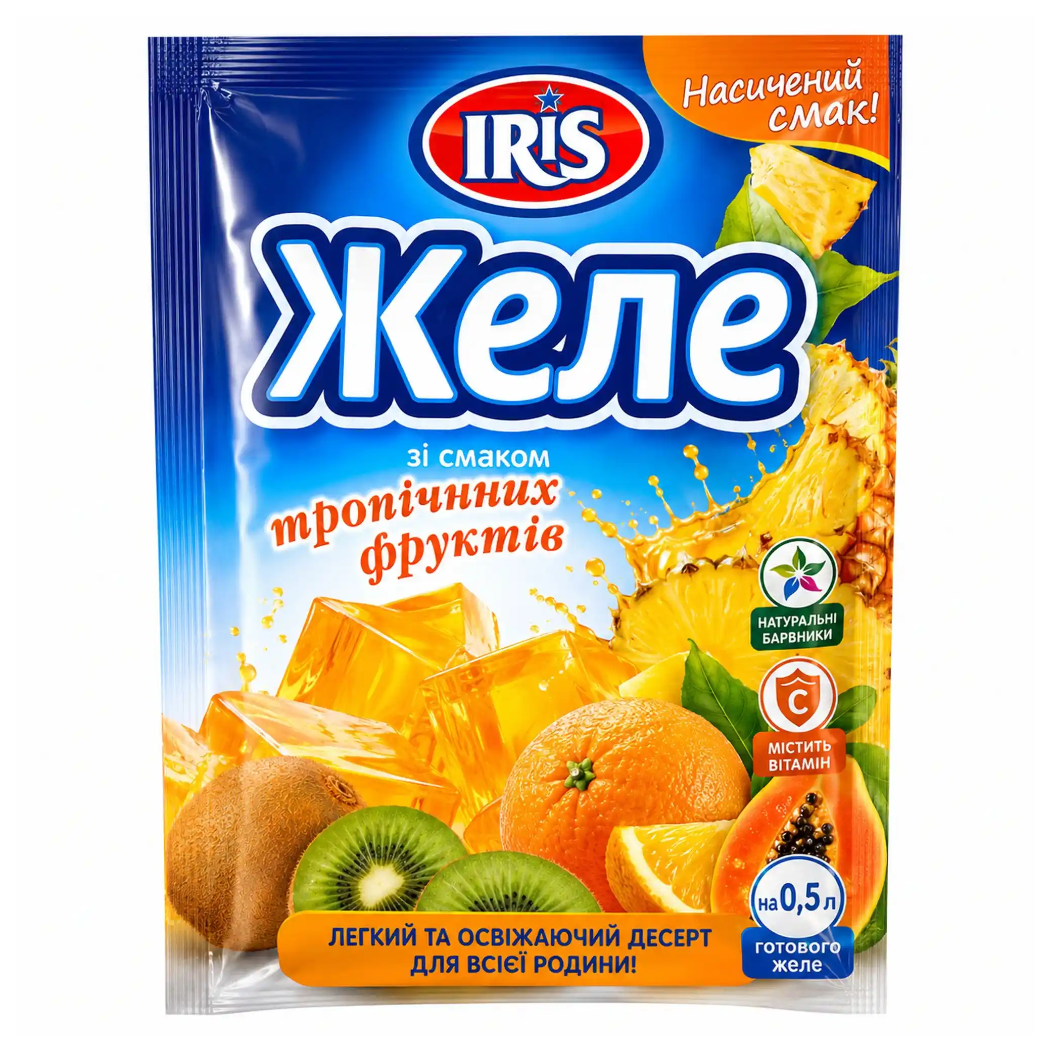 IRIS Želé s příchutí tropického ovoce, 90 g/20ks