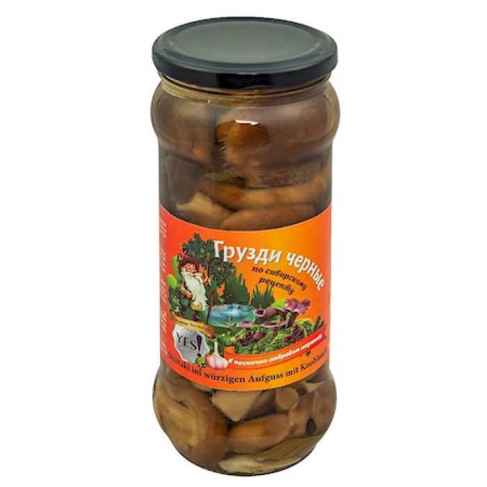 ТМ Yes "Houby Shiitake (gruzdi) v česnekové marinádě", 530g/12ks