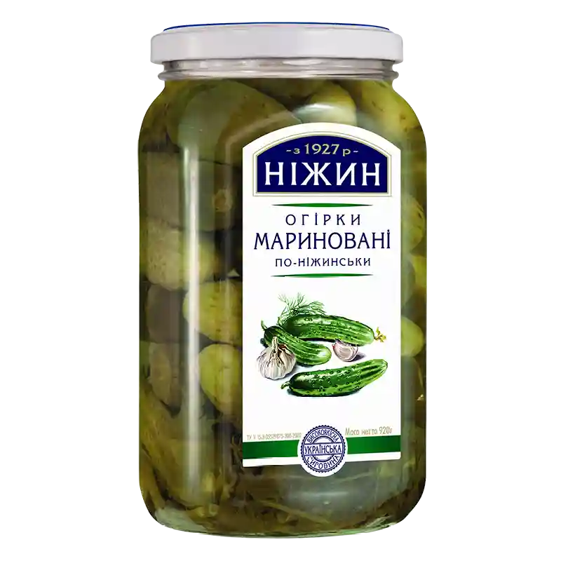 TM Nezhyn "Marinované okurky" na něžinský způsob, 920g/12ks