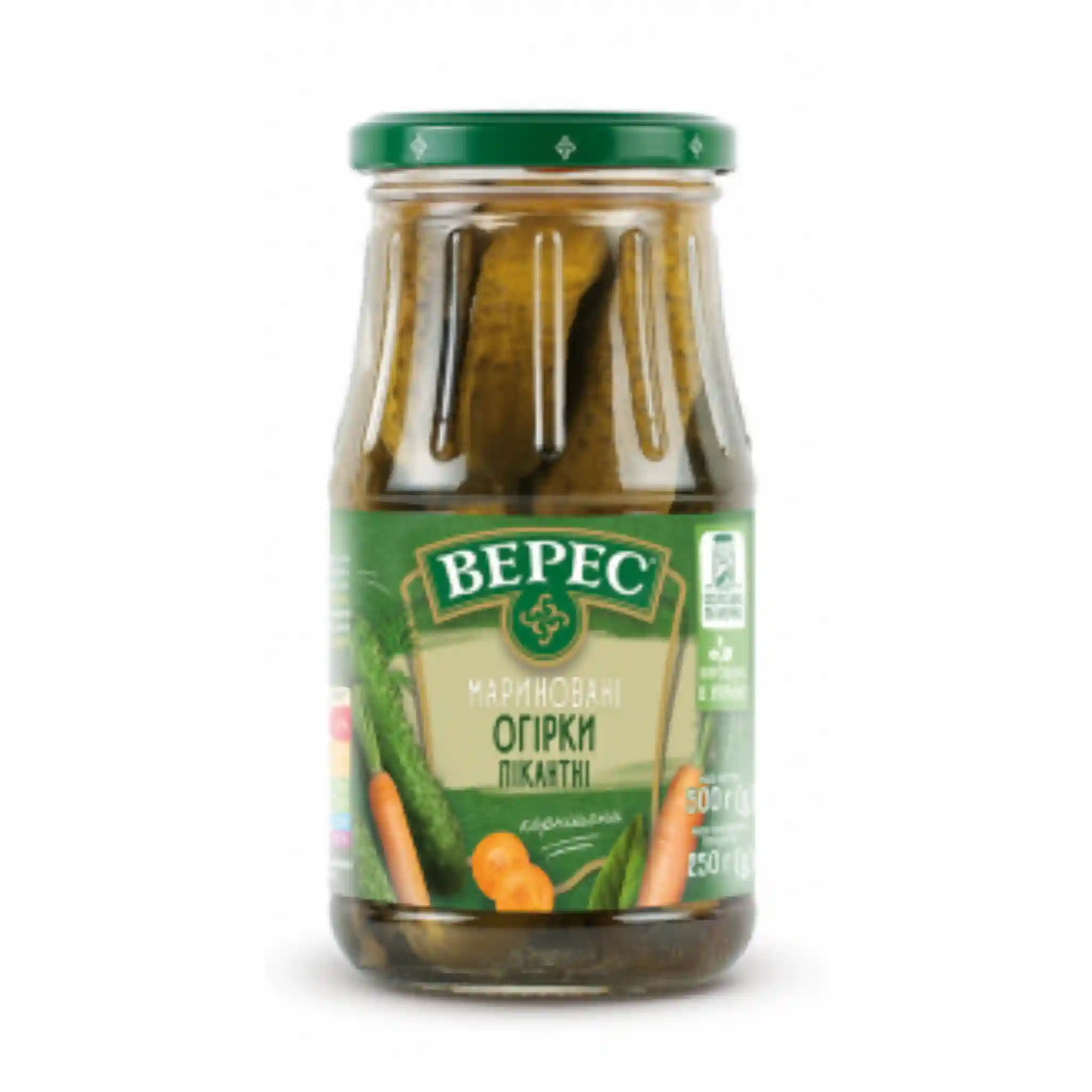 TM Veres "Kornišony pikantní" marinované, 500g/12ks