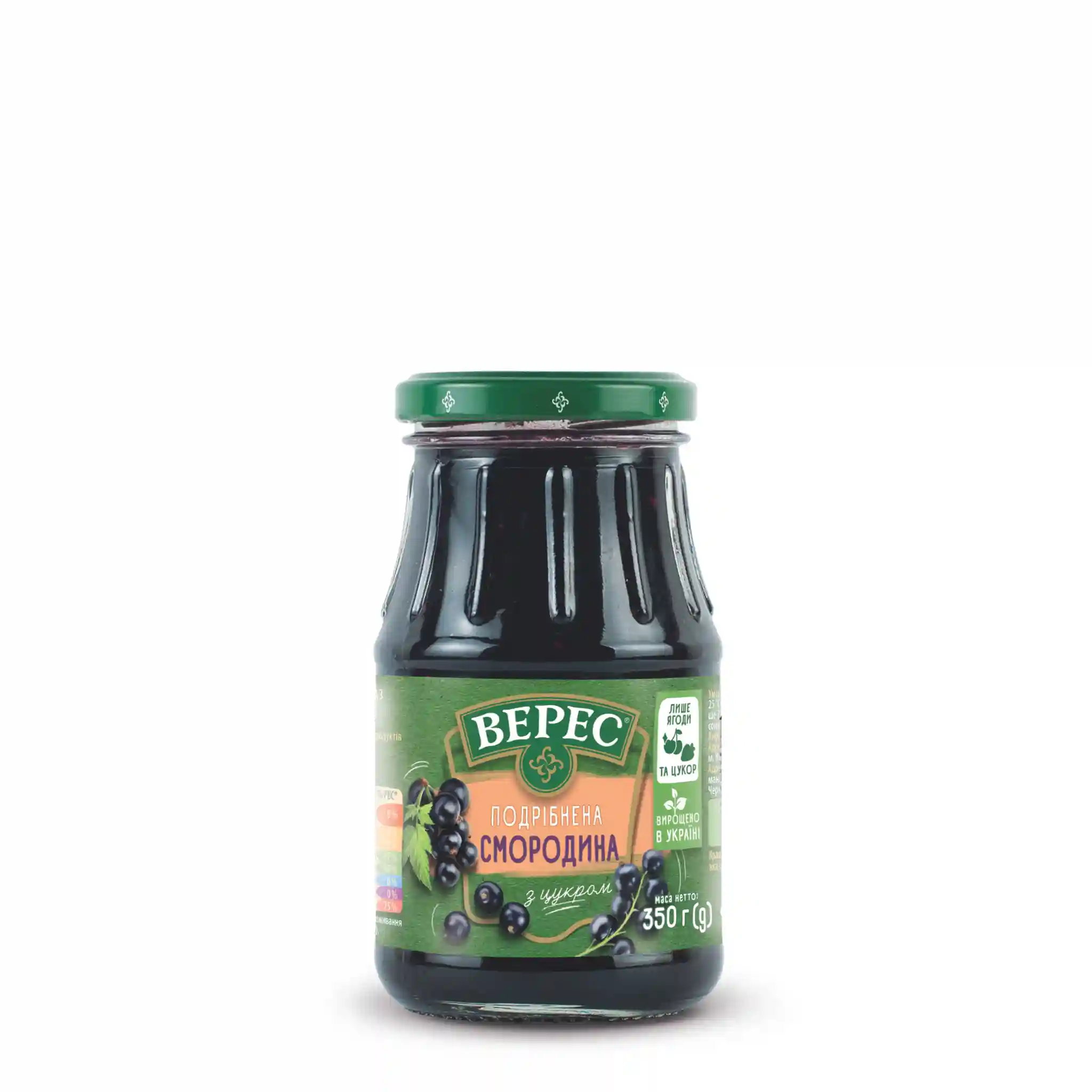 TM Veres "Černý rybíz", drcený s cukrem, 350g/12ks