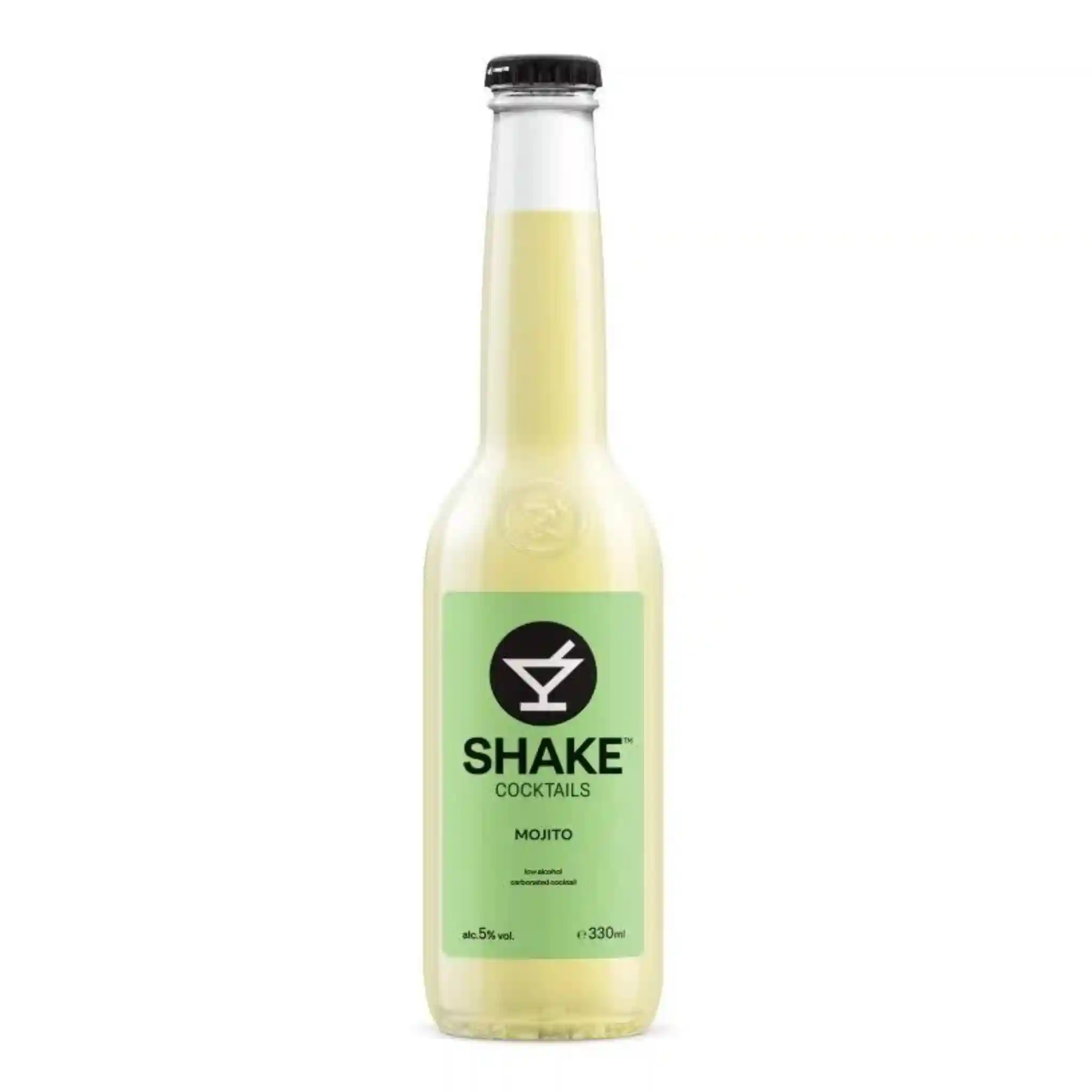 Shake cocktails "Mojito" nízkoalkohol.nápoj 5% alc.,sklo 330ml/24ks