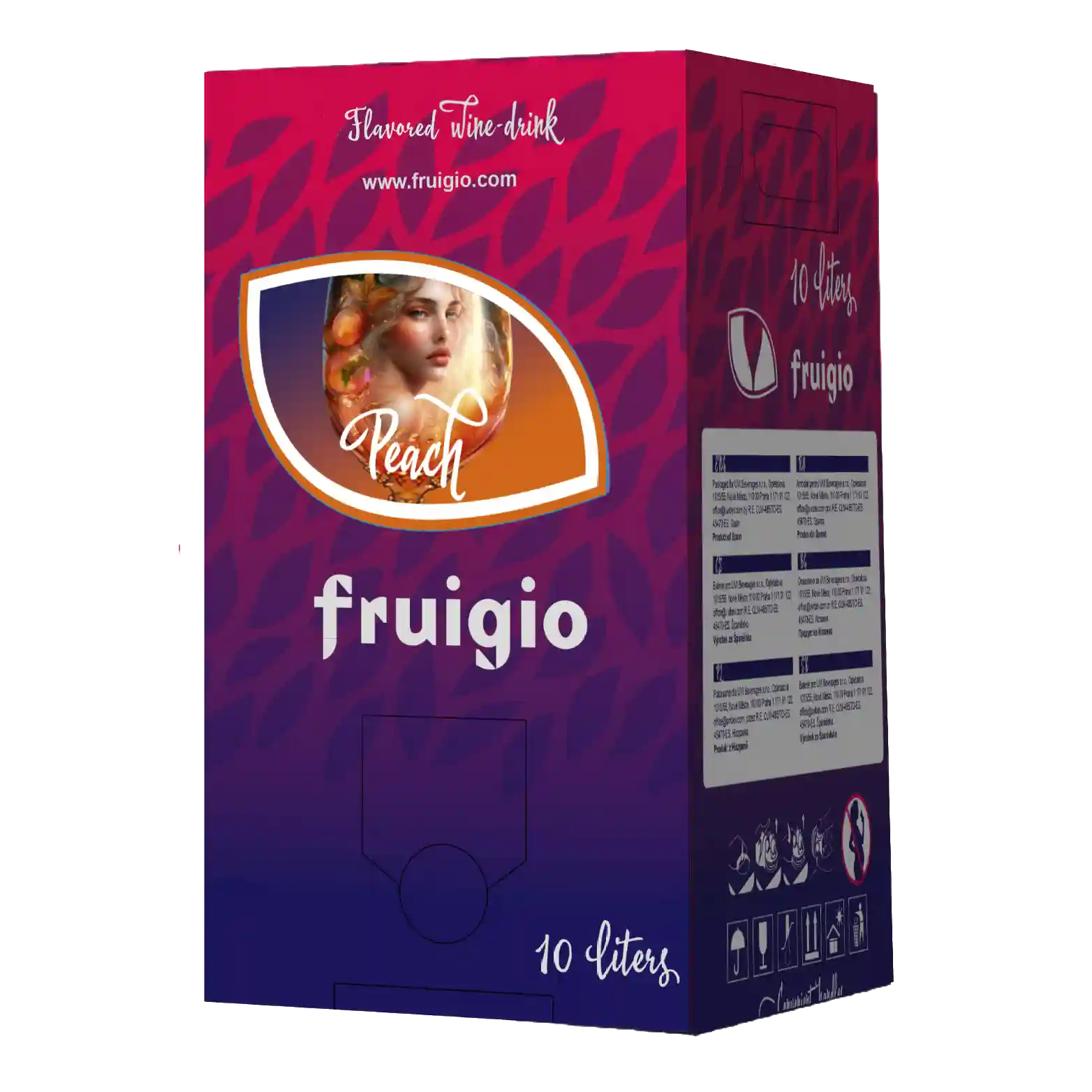 FRUIGIO Broskev, aromatizovaný vinný nápoj, 10l