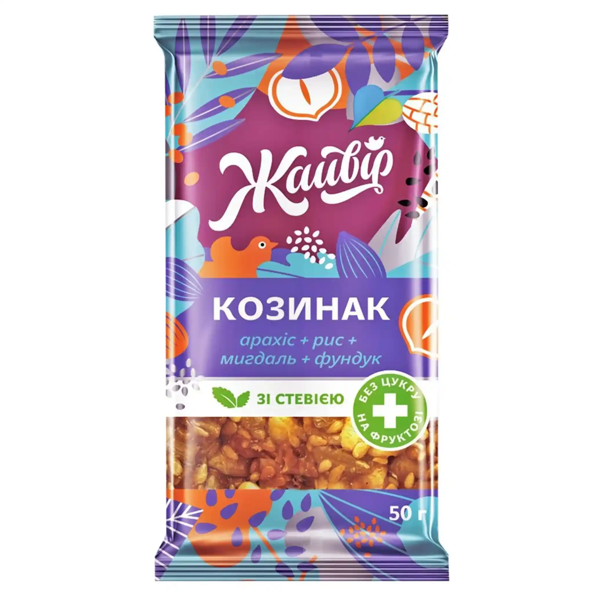 Jaivir Kozinak „Směs s mandlemi“ na fruktóze se stévií, 50 g/18ks