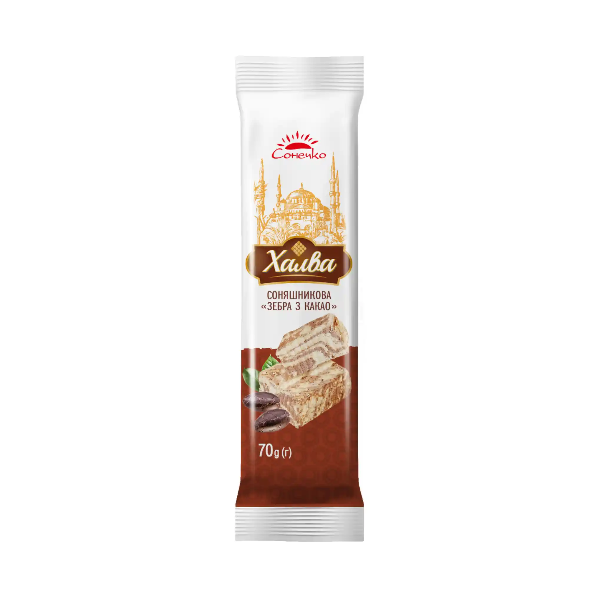 ES Norsu Halva slunečnicová "Zebra s kakaem", show box, 70 g/25 ks