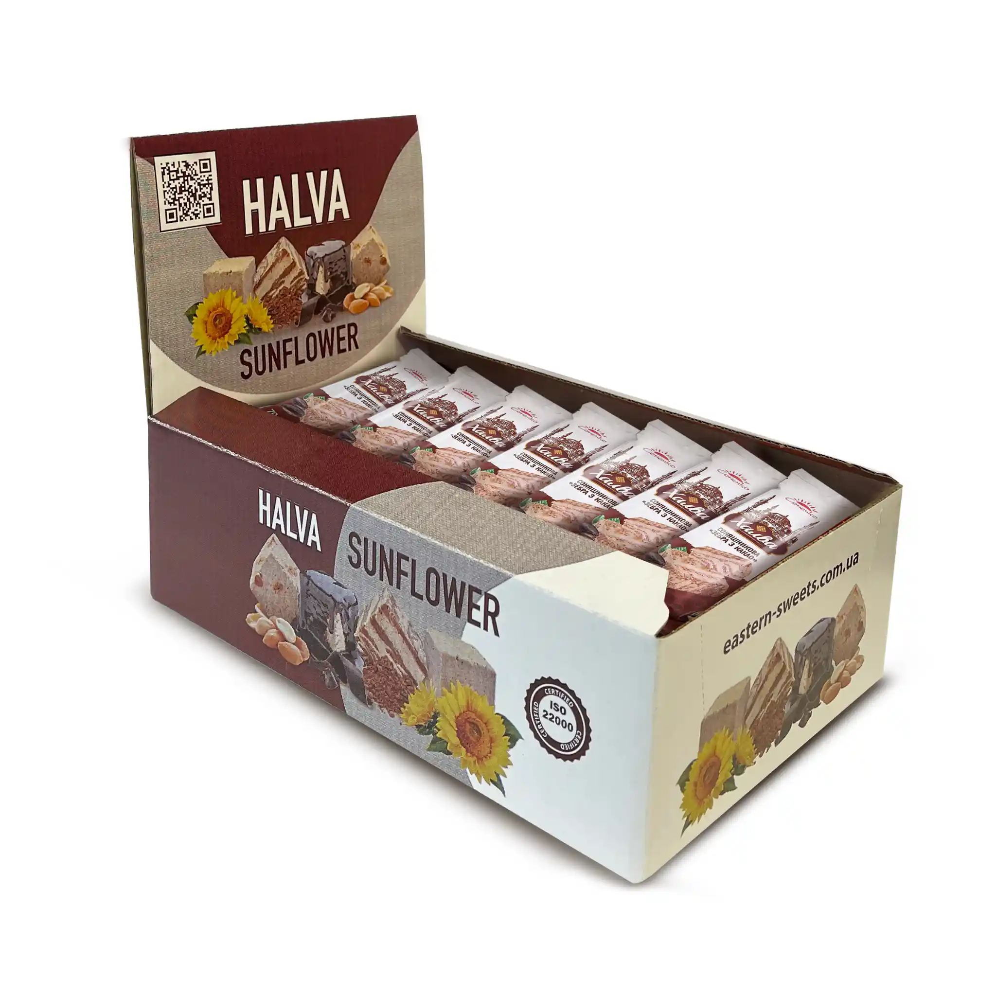 ES Norsu Halva slunečnicová "Zebra s kakaem", show box, 70 g/25 ks