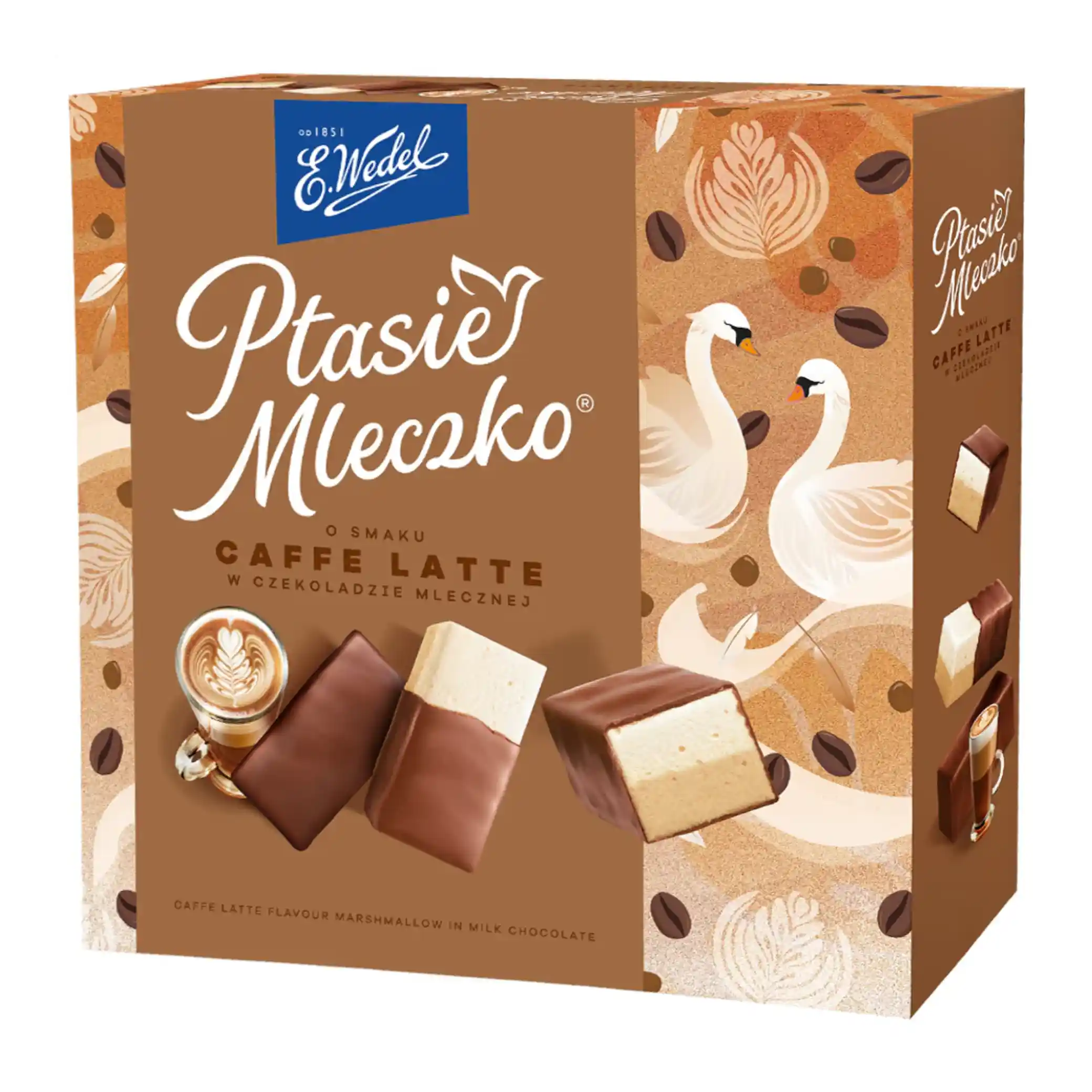 WEDEL Bonboniéra Ptačí mléko s příchutí caffè latte v mléčné čokoládě 340g /18 ks