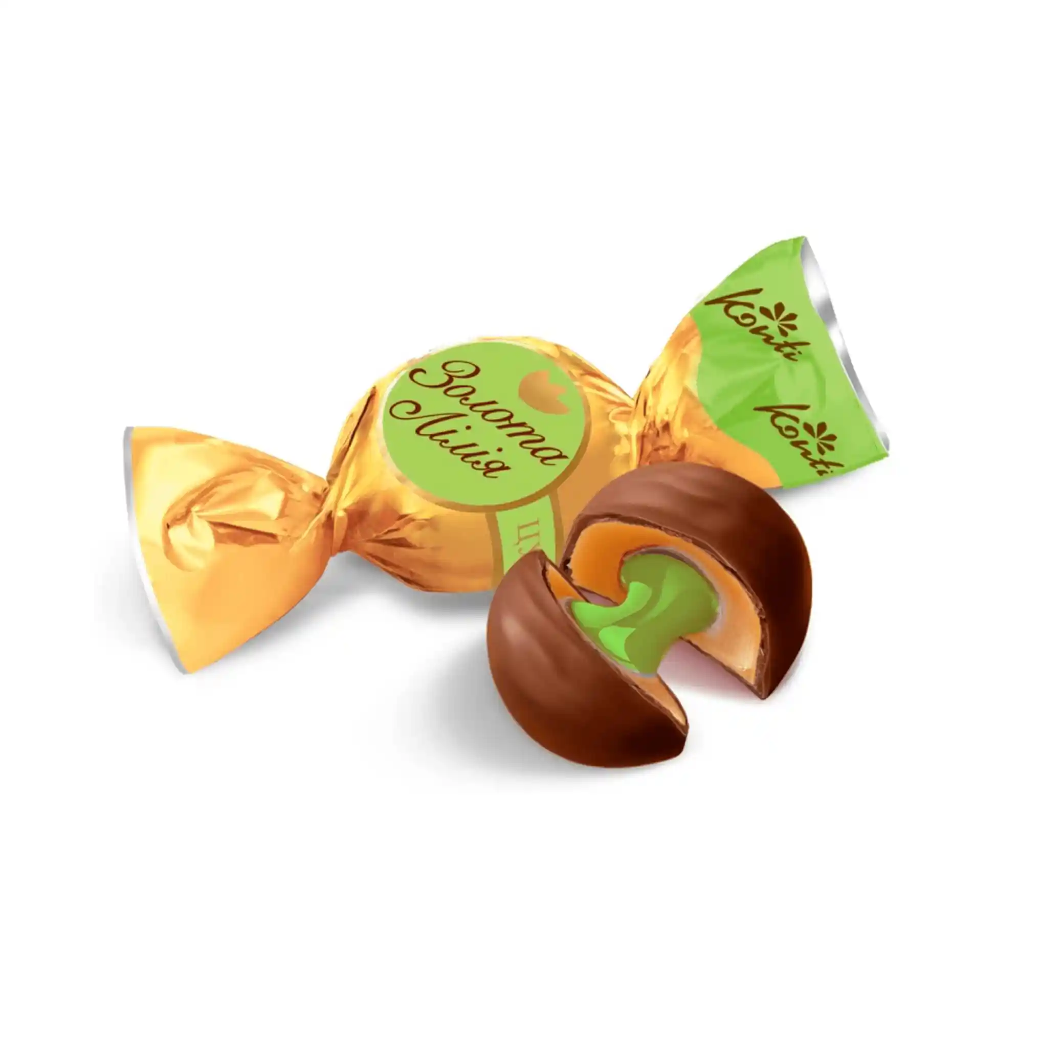 SvitKonti "Golden Lily" karamelové bonbóny s pistáciovou příchutí, 1kg/7ks