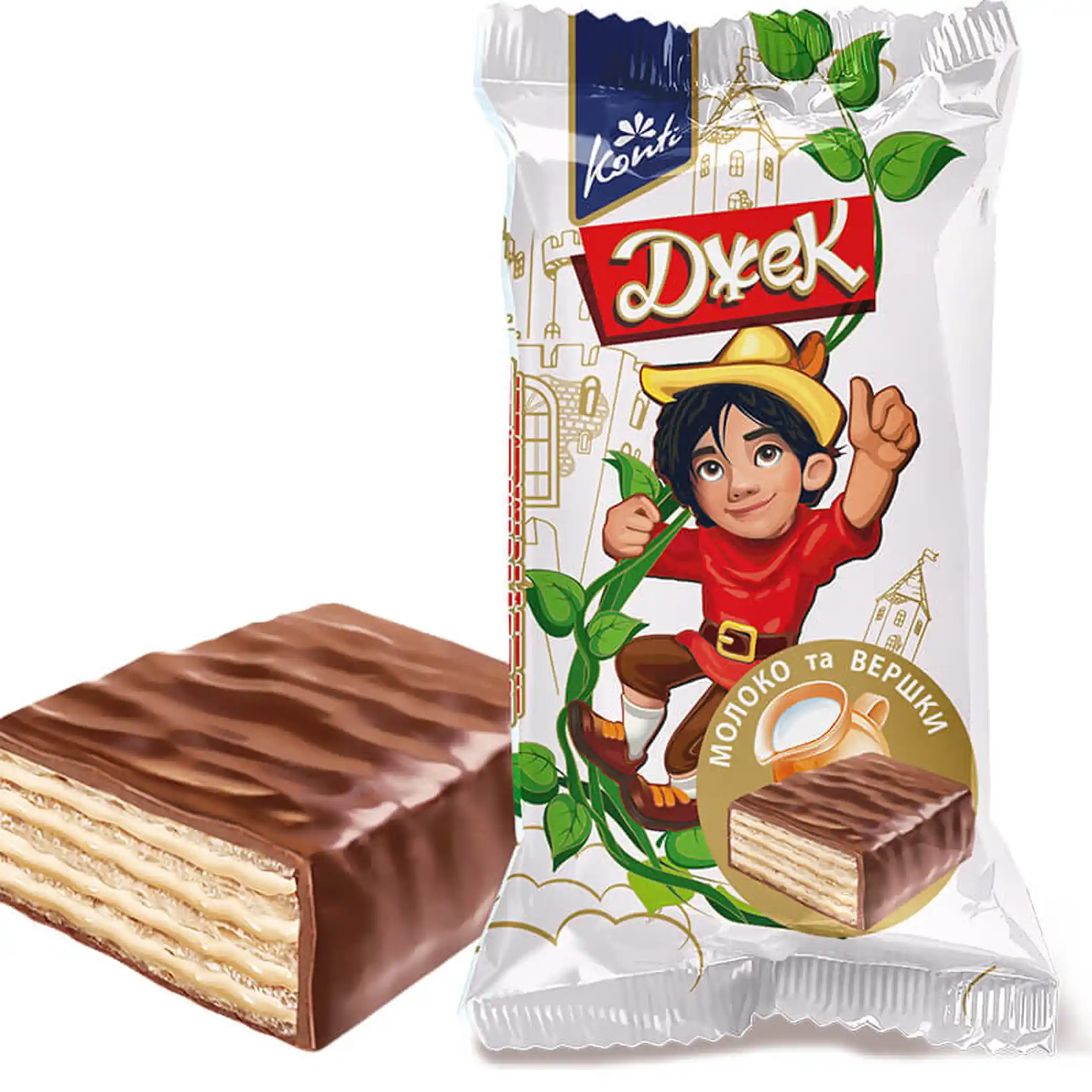 Konti Bonbony oplatkové Džek s mlékem a smetanou, 1kg/6ks
