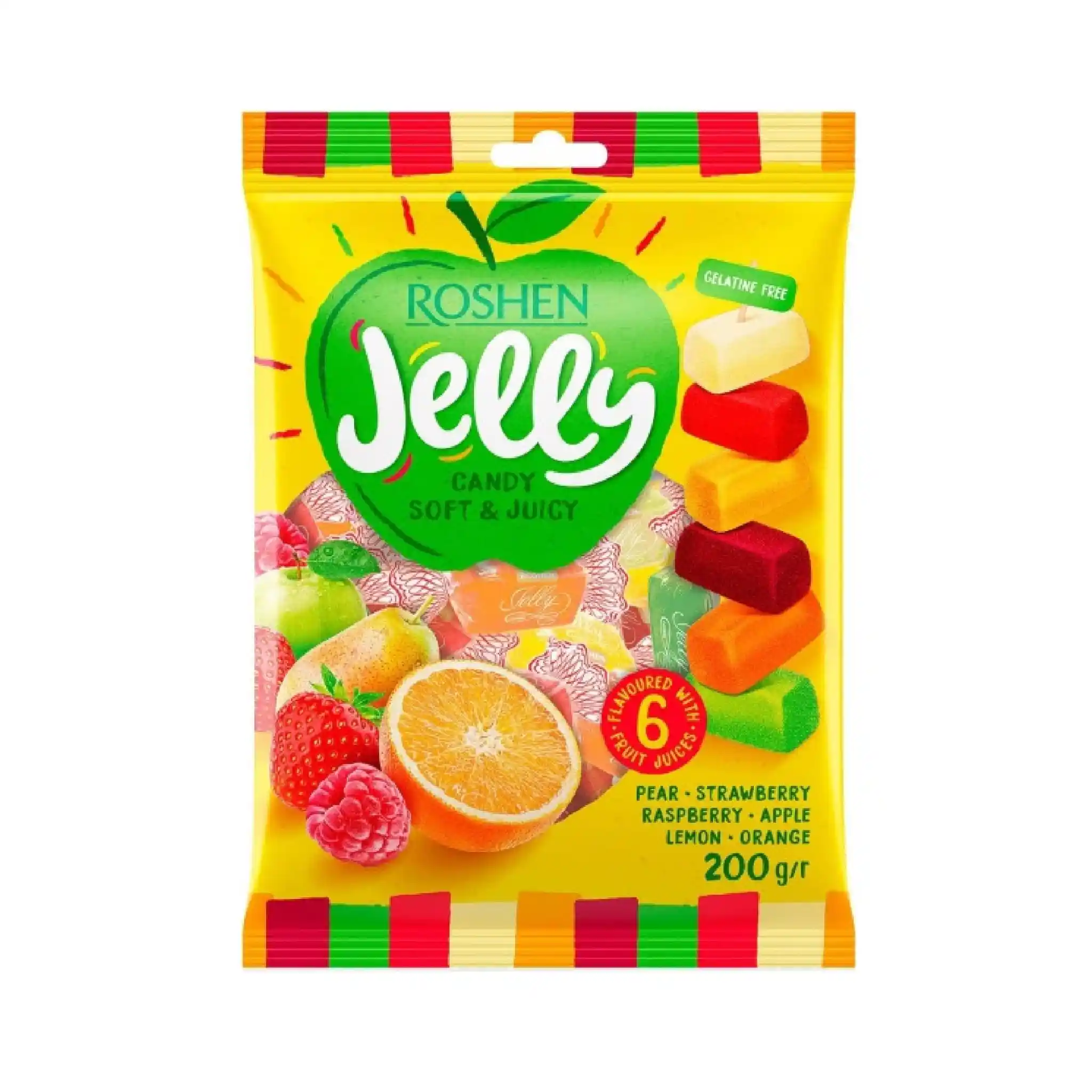 Roshen "Jelly. Ovocný mix", želé bonbóny, 200g/13ks