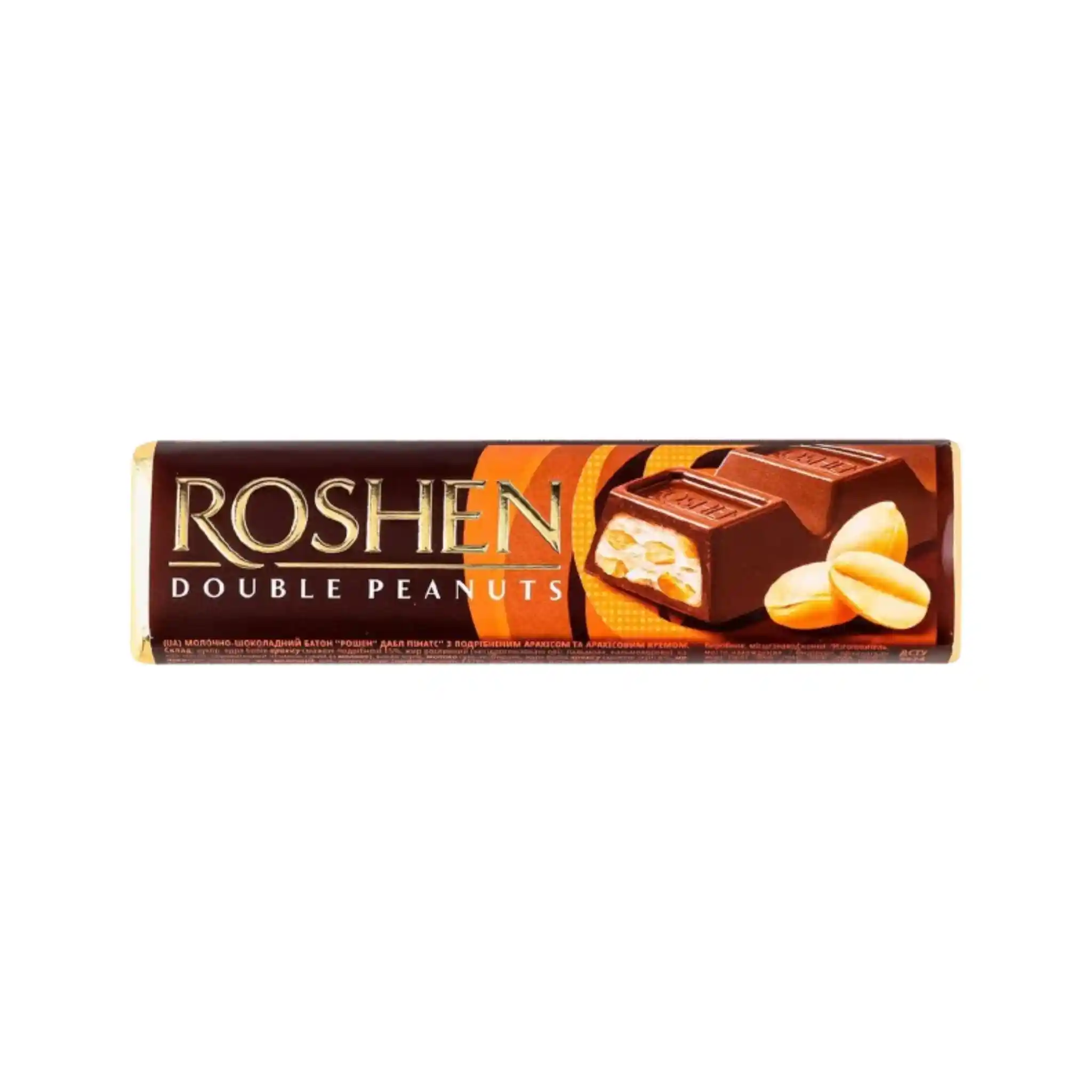 Roshen "Double Peanuts", čokoládová tyčinka s arašídovou náplní, 39g/30ks
