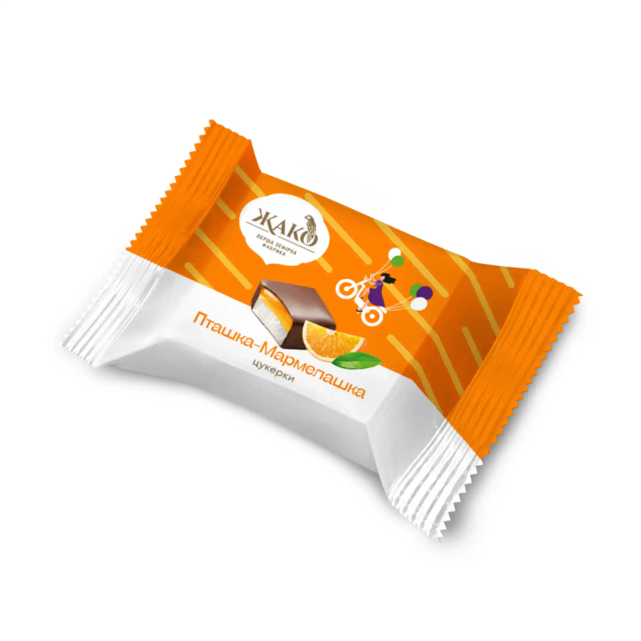 Žako Bonbóny "Ptashka-marmelashka" pomerančová náplň, 500g/6 ks