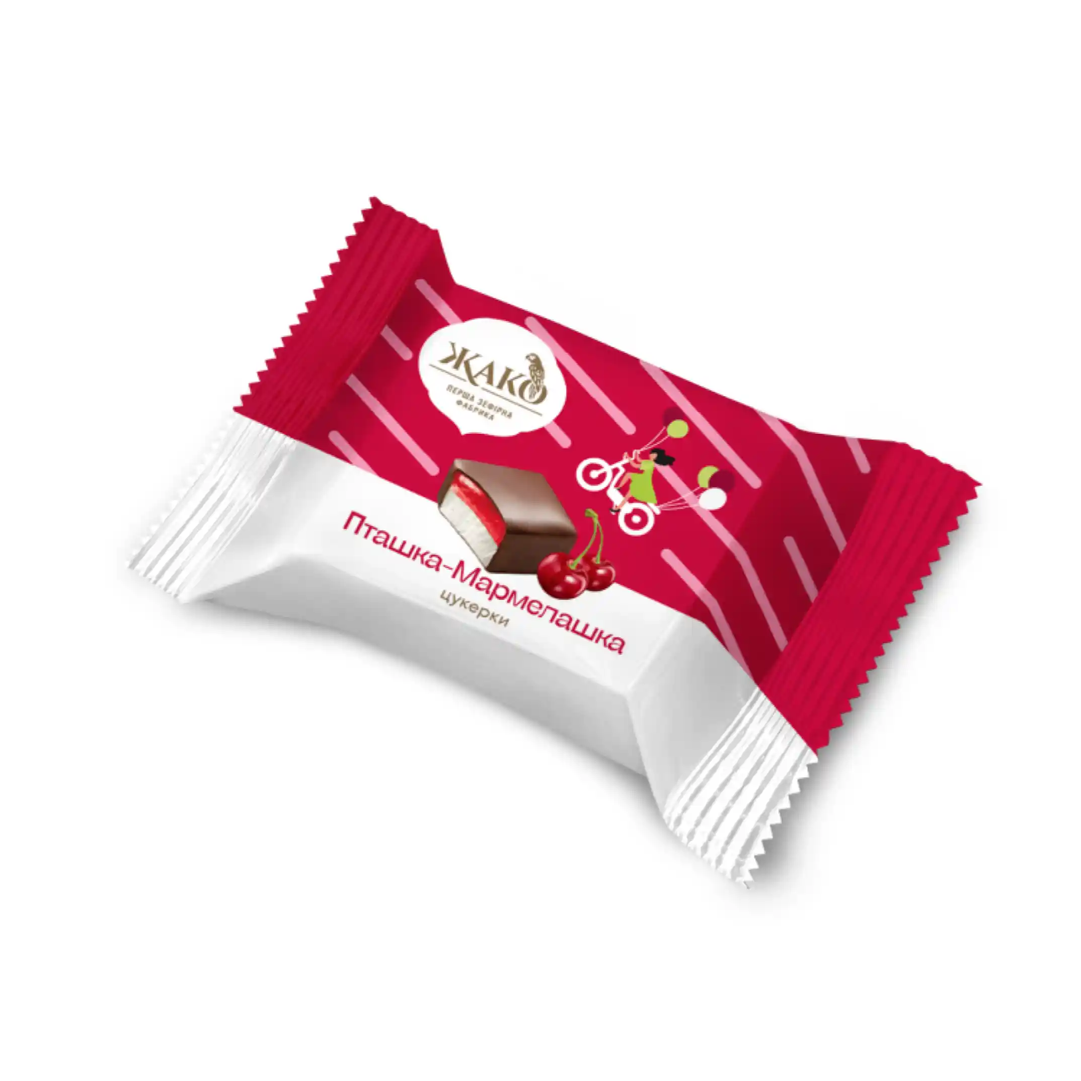 Žako Bonbóny "Ptashka-marmelashka" s višňovou náplňí, 500g/6 ks