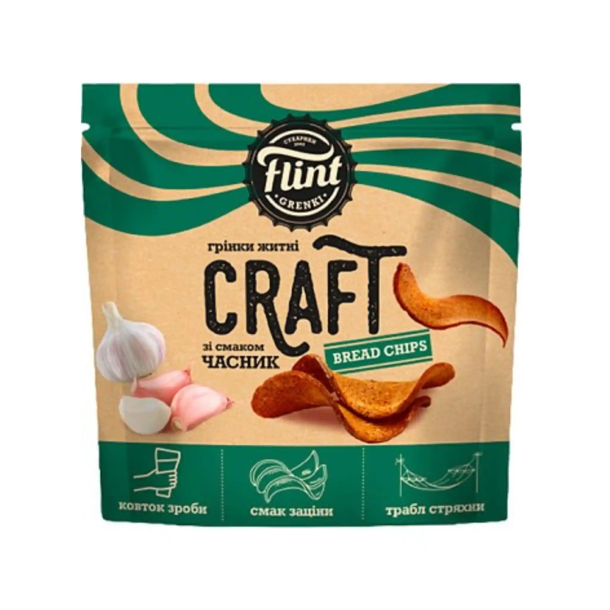 Flint Krutony(grenki) zvlněný s přichutí česneka, 90g/8ks