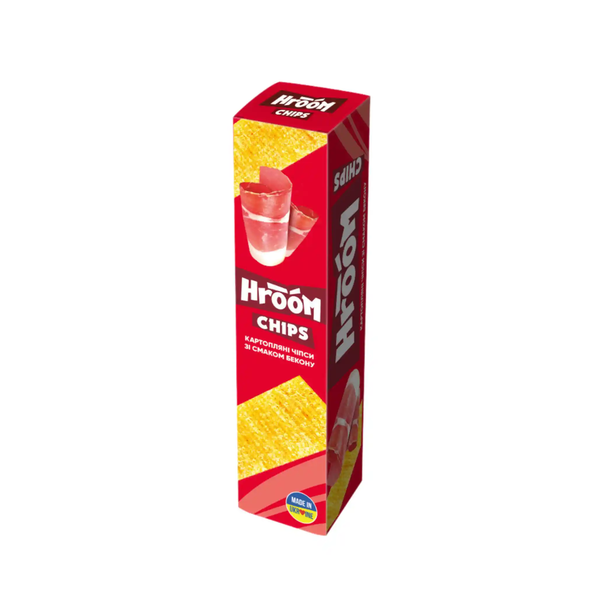 Flint Chipsy destičky "HROOM!" s příchutí slaniny (bekon), 50g /56 ks