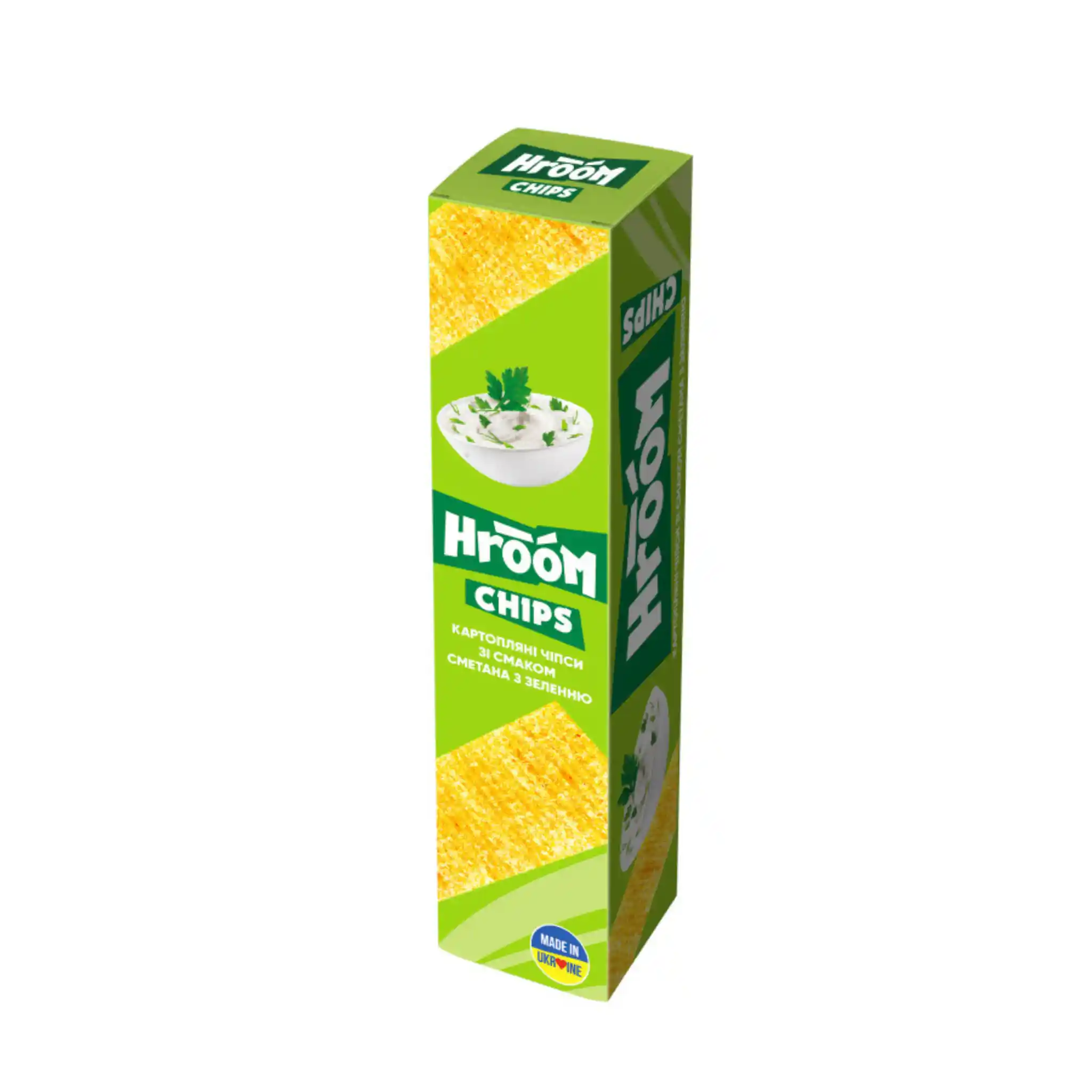Flint Chipsy destičky "HROOM!" s příchutí zakysané smetany a bylinek, 50g /56 ks