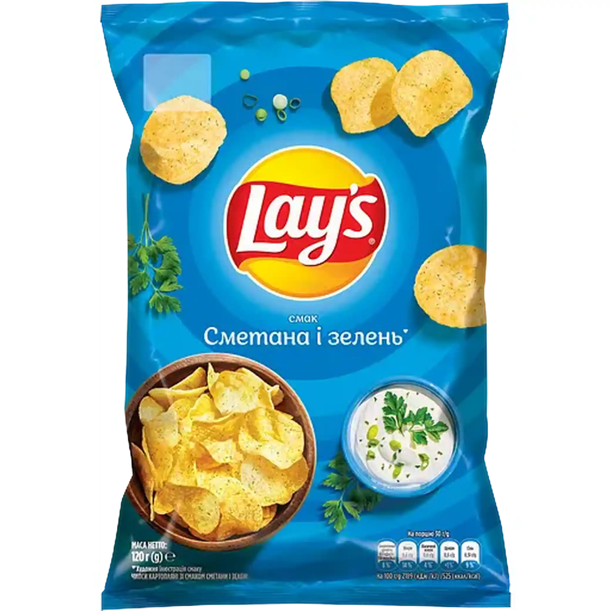 Lay's "Zakysaná smetana a bylinky", chipsy, 120 g/21 ks