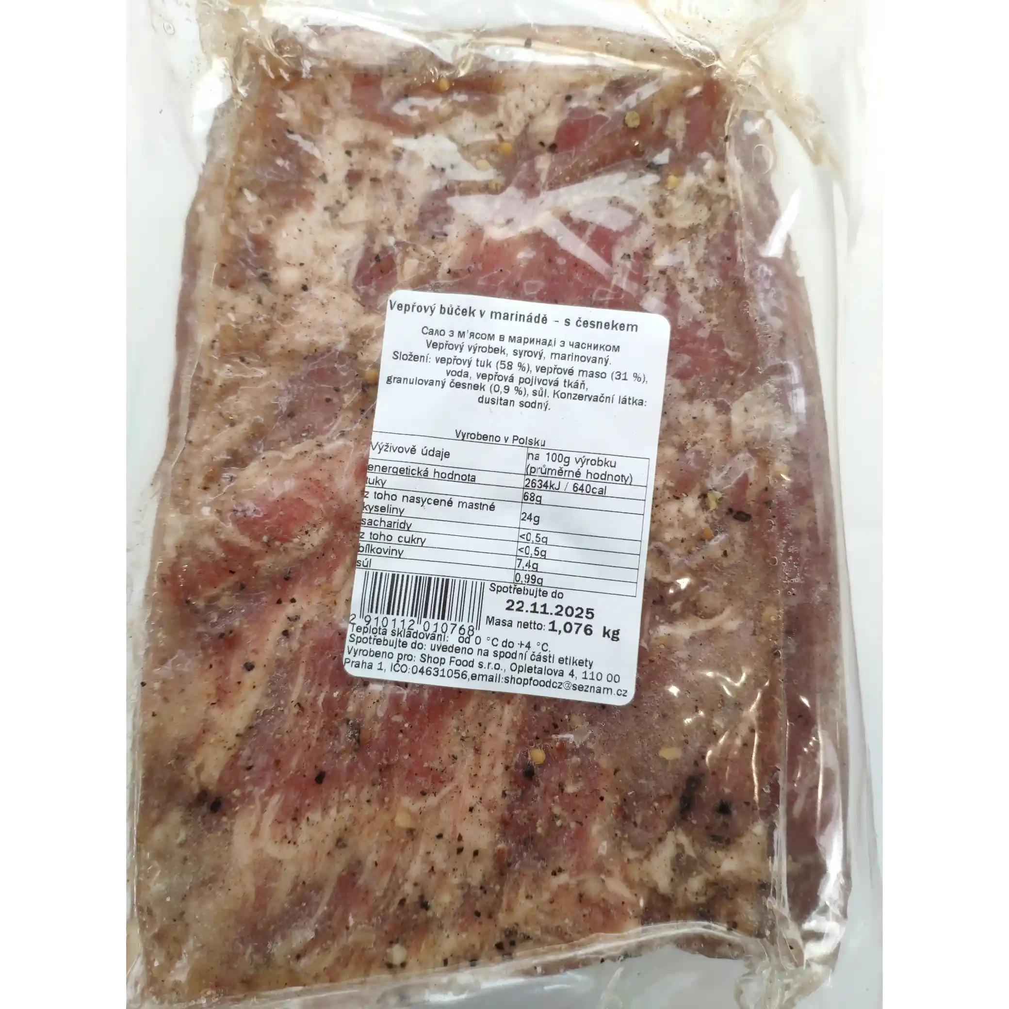 KS Buček vepřový s česnykem v marinadě,  ± 1,1 kg