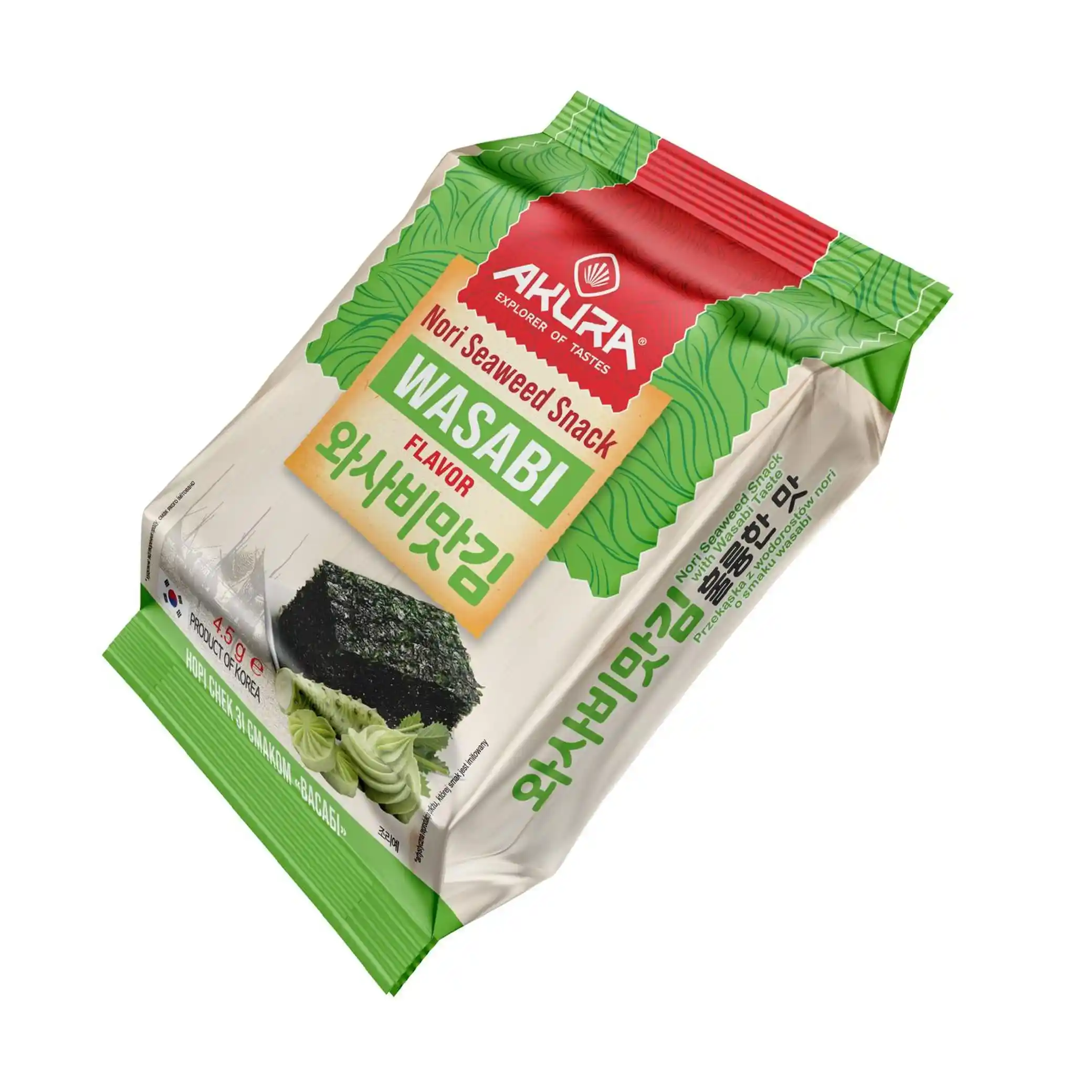 Nori snack s příchutí wasabi, 4,5 g/ 72 ks