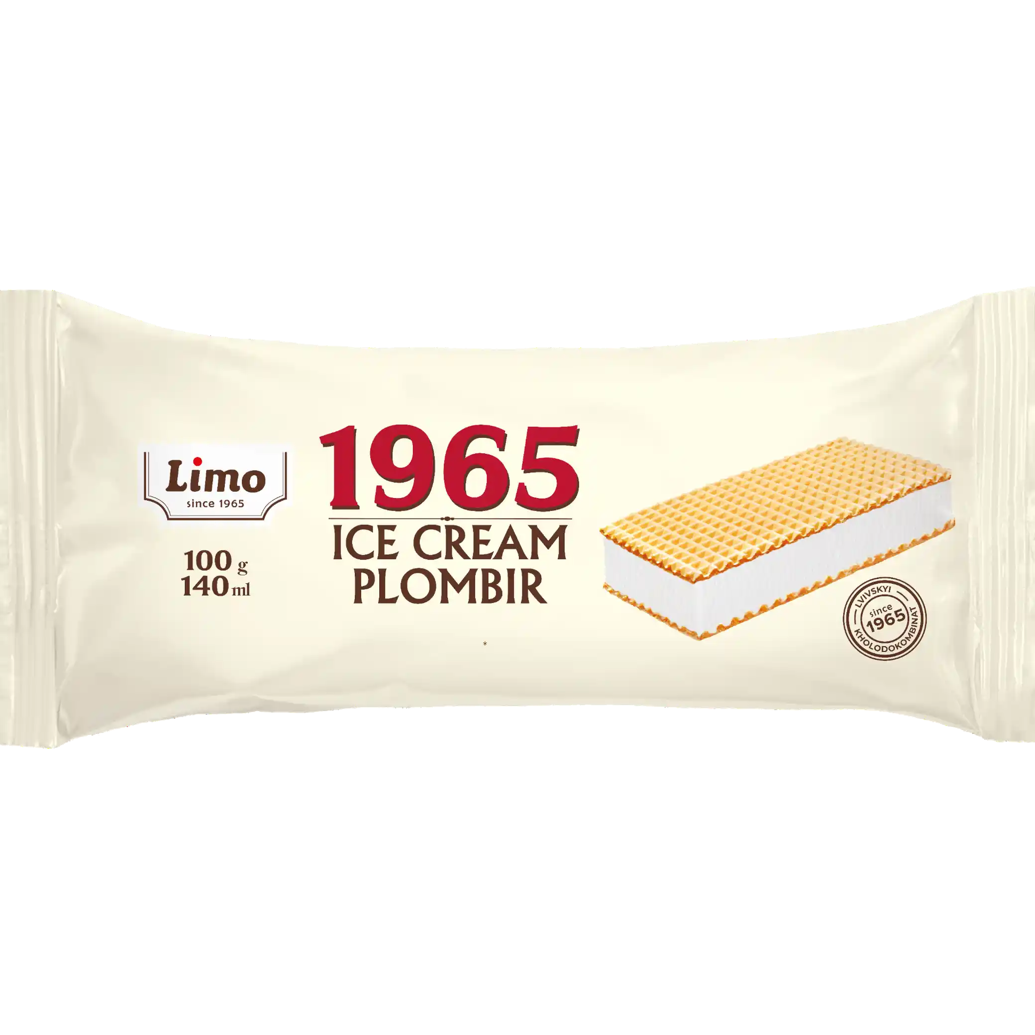 Limo „Plombir 1965“ zmrzlina, oplatky (sendvič), 100 g/20ks