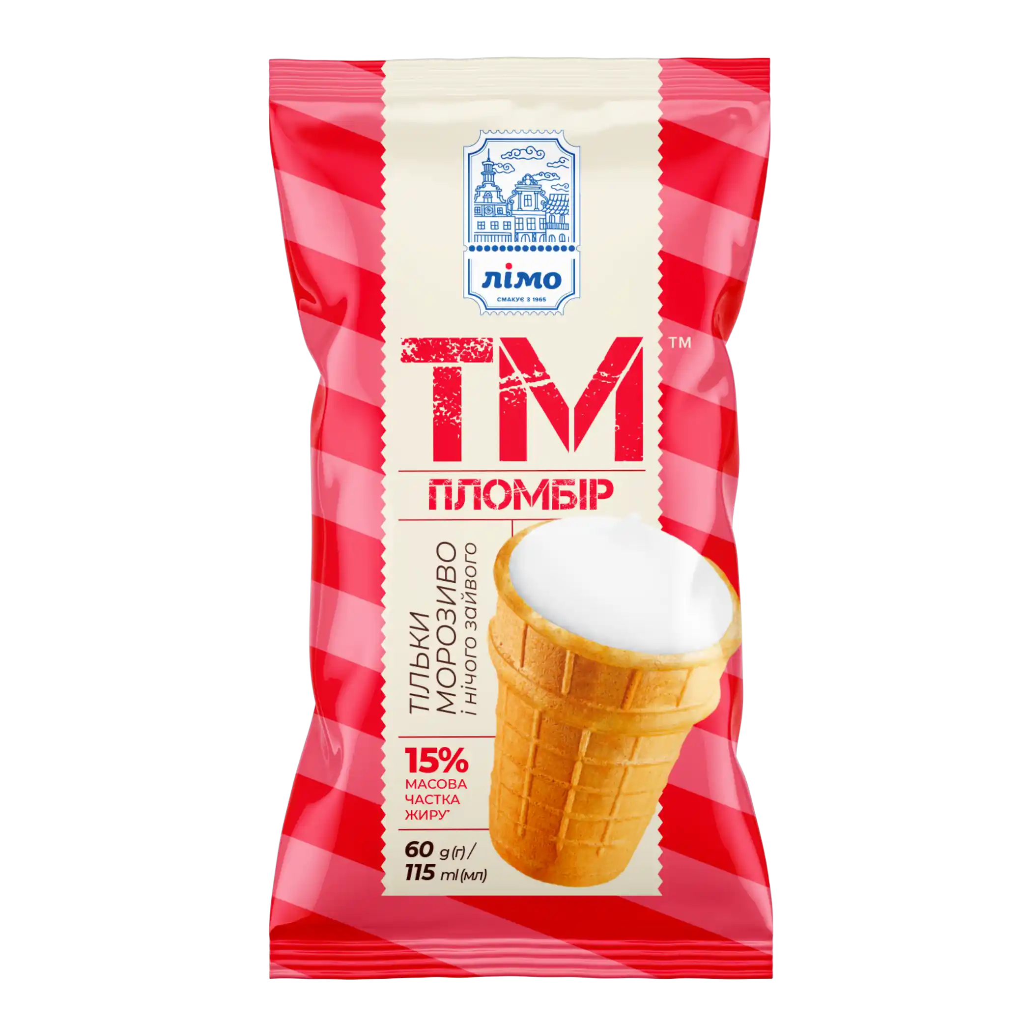 Limo „TM“ plombyr zmrzlina, vaflový kelímek, 60 g/30ks