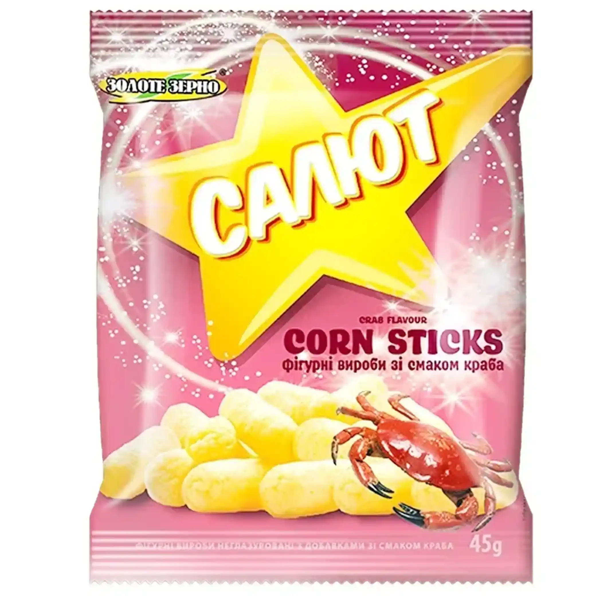 ZZ Kukuřičné křupky "Salut" s příchutí kraba, 45g/30ks