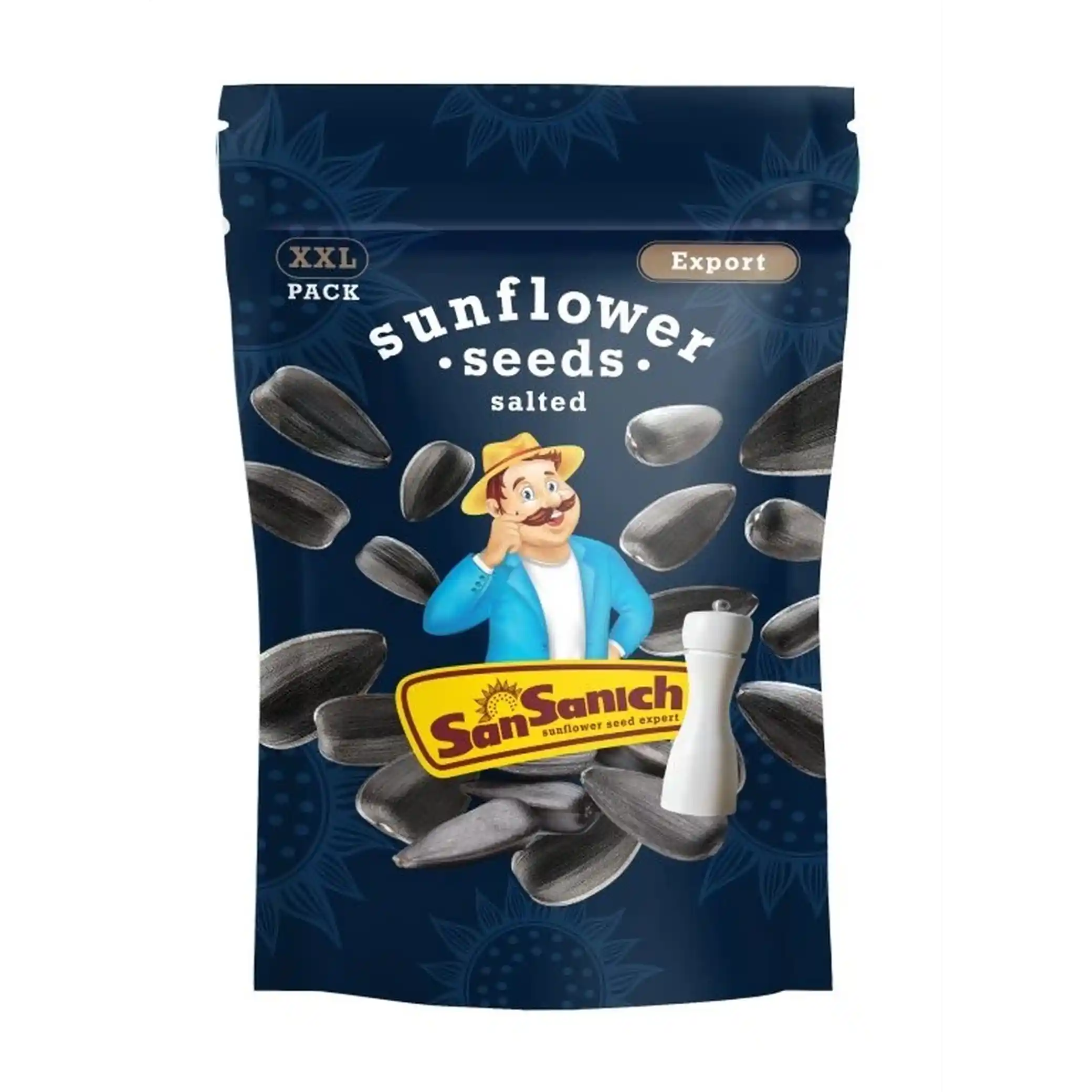 San Sanyč Slunečnicová semínka neloupaná pražená solená, 450g/12ks