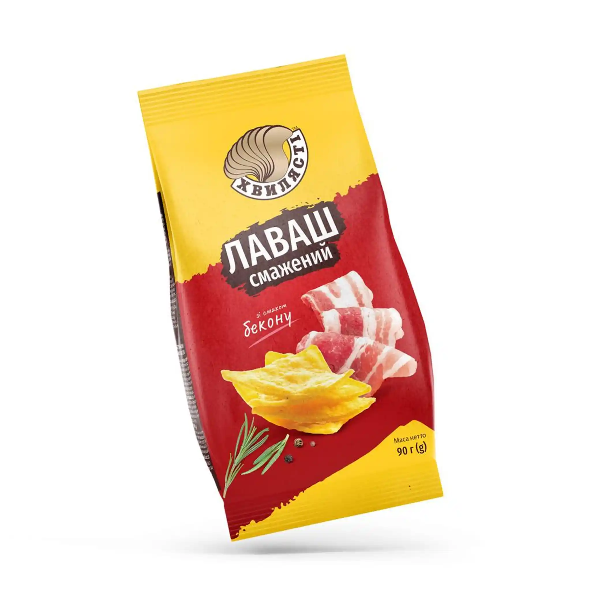 Hv lavashové chipsy „Hvylyasti“ s příchutí slaniny, 90 g / 12ks