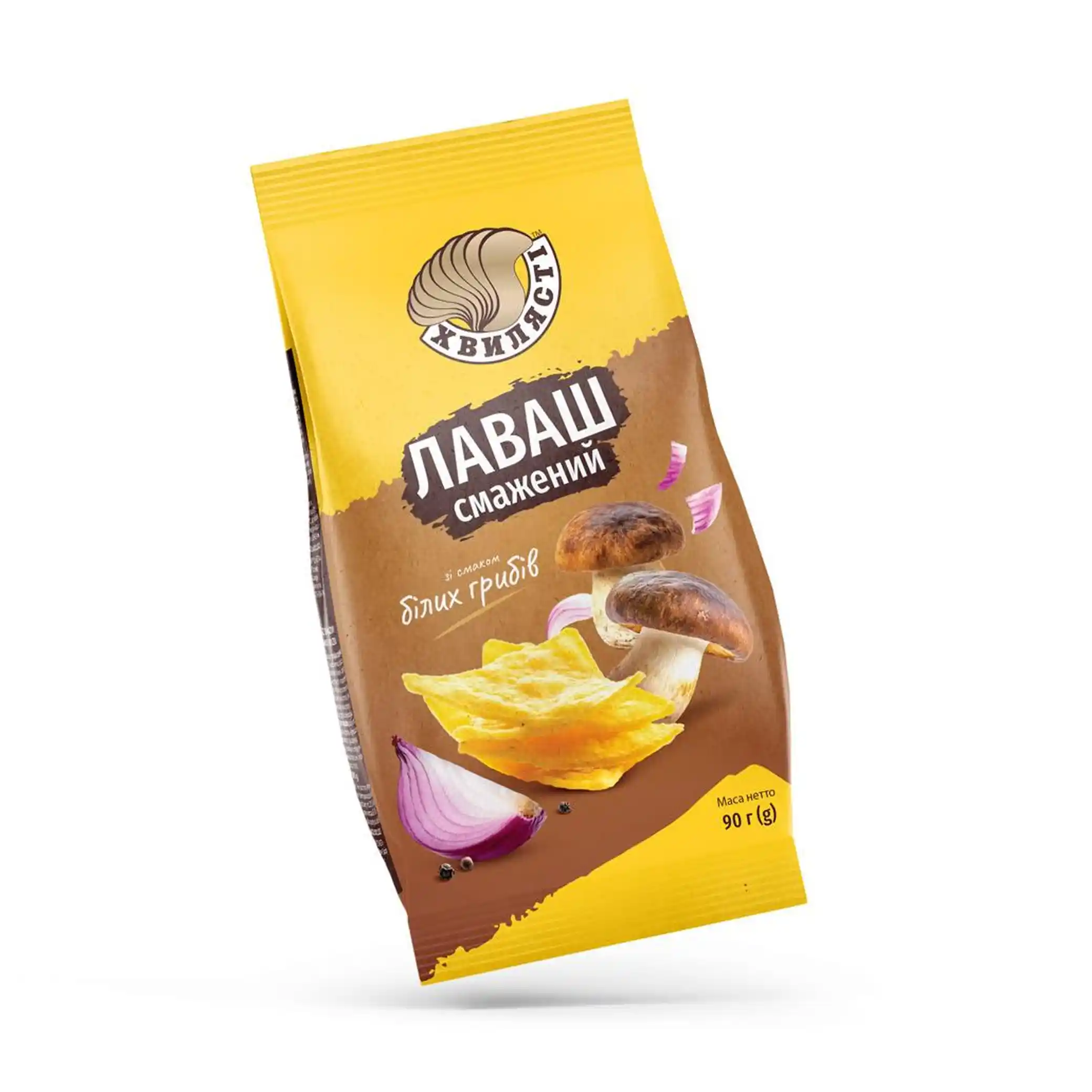 Hv lavashové chipsy „Hvylyasti“ s příchutí houby ve smetaně, 90 g / 12ks