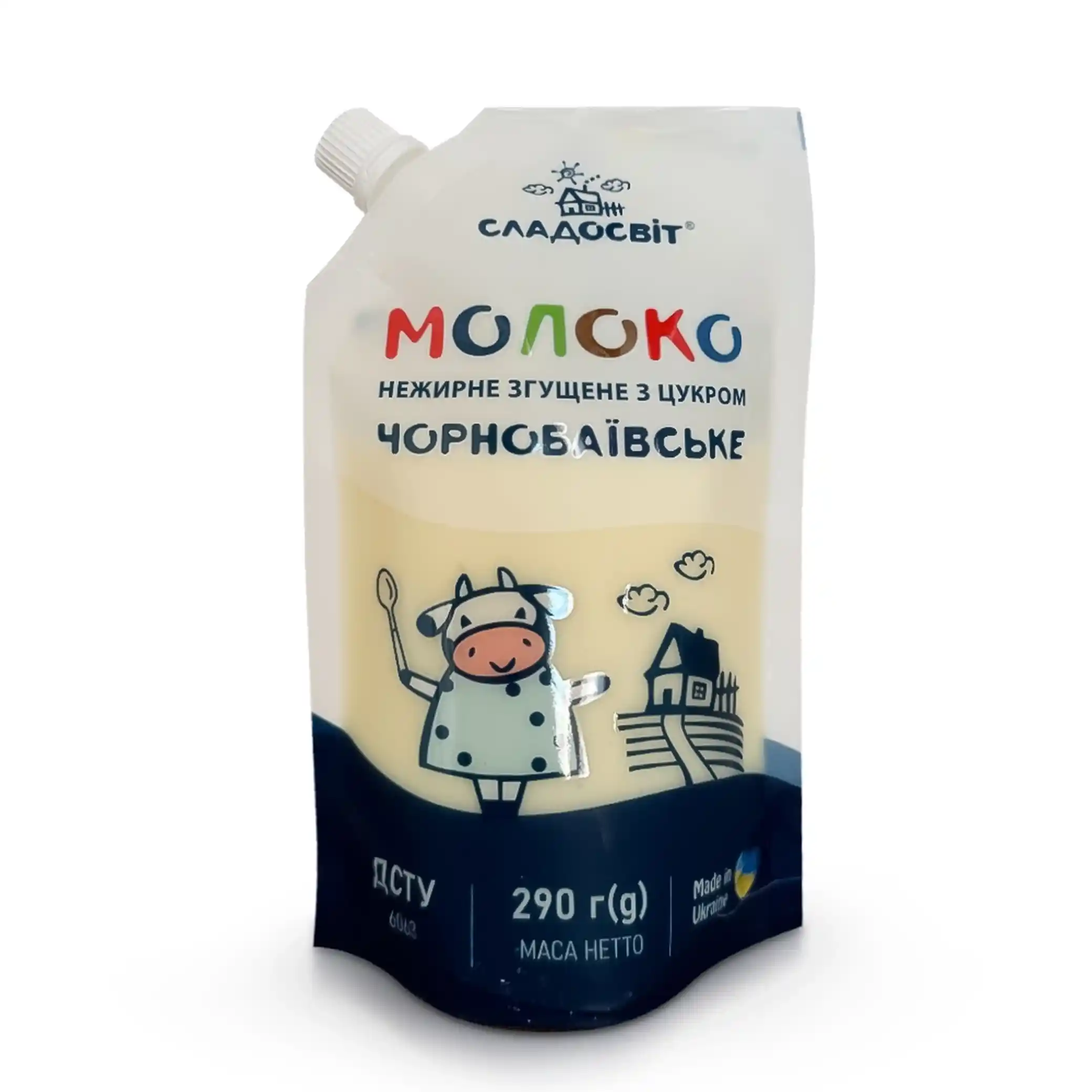 Sladosvit Kondenzované mléko odtučněné s cukrem, doy-pack, 290g/10ks